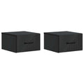 vidaXL Wisząca Szafka Nocna z szufladą 2 pcs Czarny 34,5 x 33 x 20 cm
