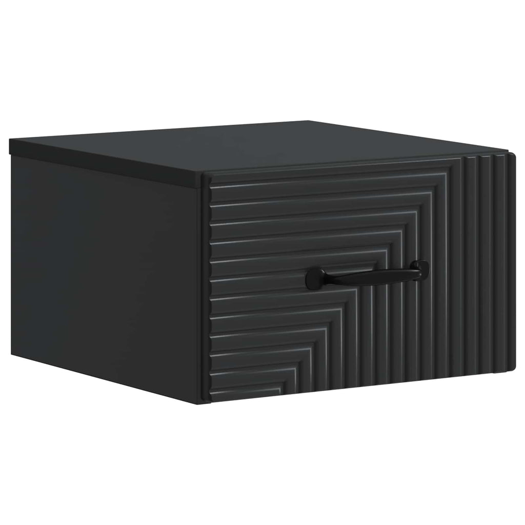 vidaXL Wisząca Szafka Nocna z szufladą 2 pcs Czarny 34,5 x 33 x 20 cm