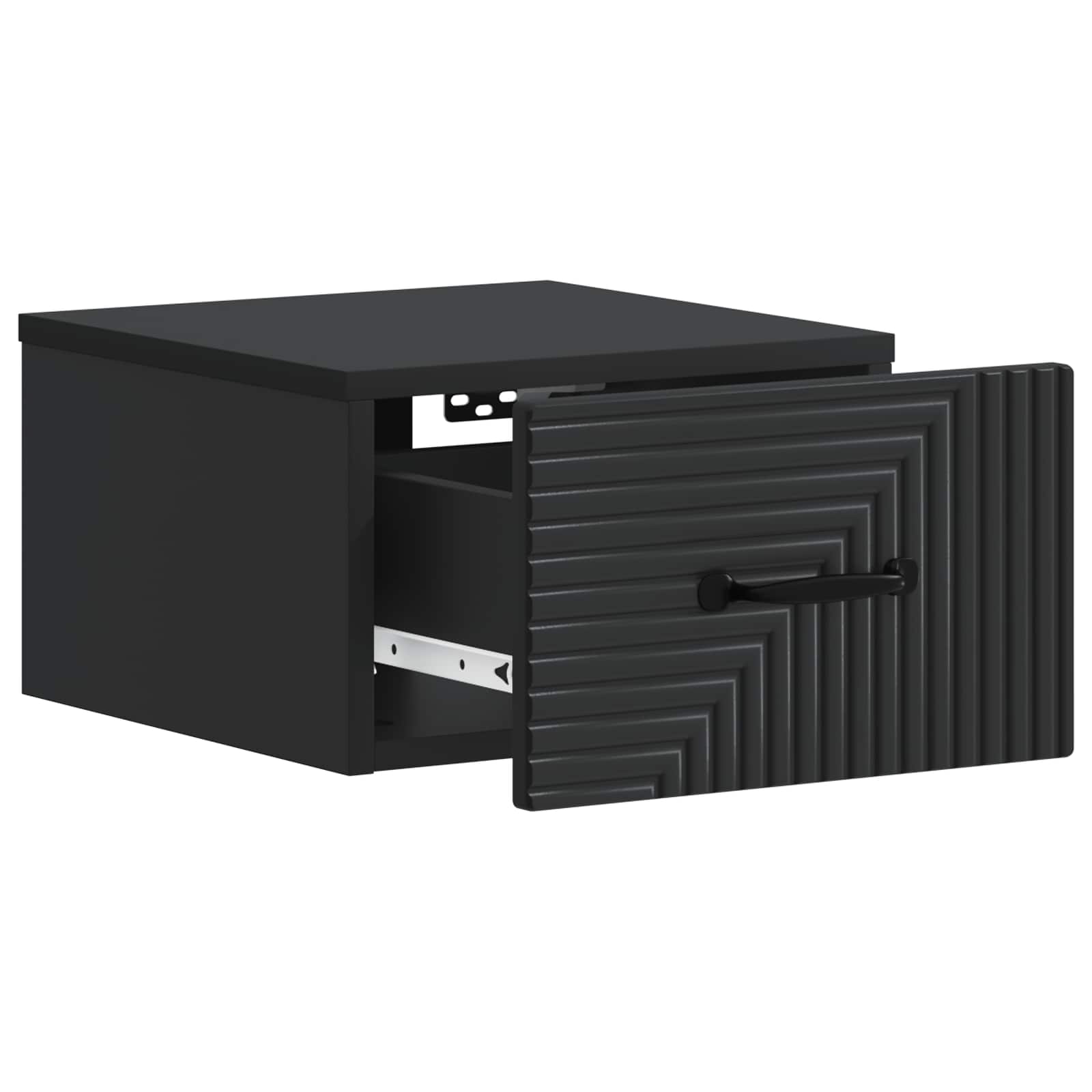 vidaXL Wisząca Szafka Nocna z szufladą 2 pcs Czarny 34,5 x 33 x 20 cm
