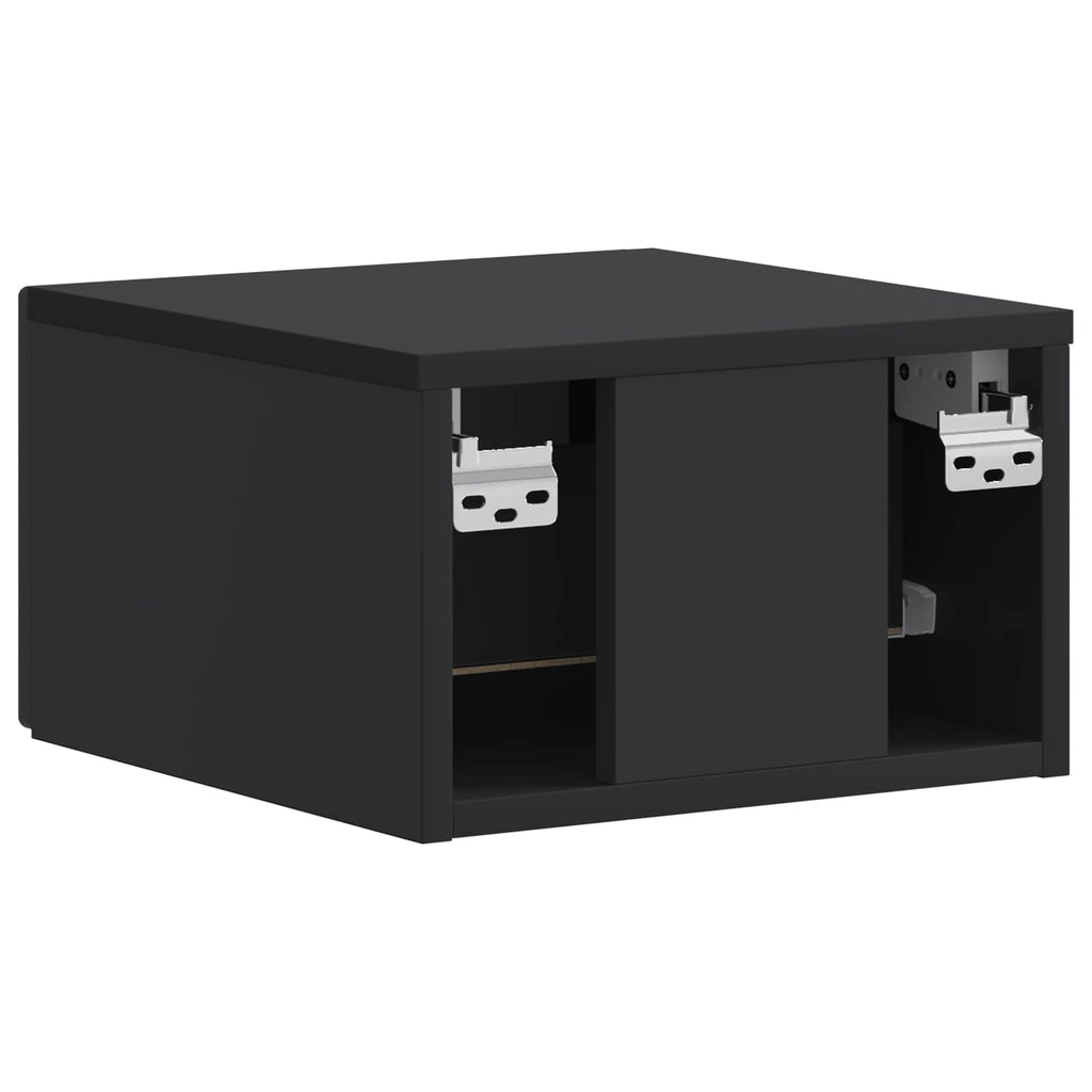 vidaXL Wisząca Szafka Nocna z szufladą 2 pcs Czarny 34,5 x 33 x 20 cm