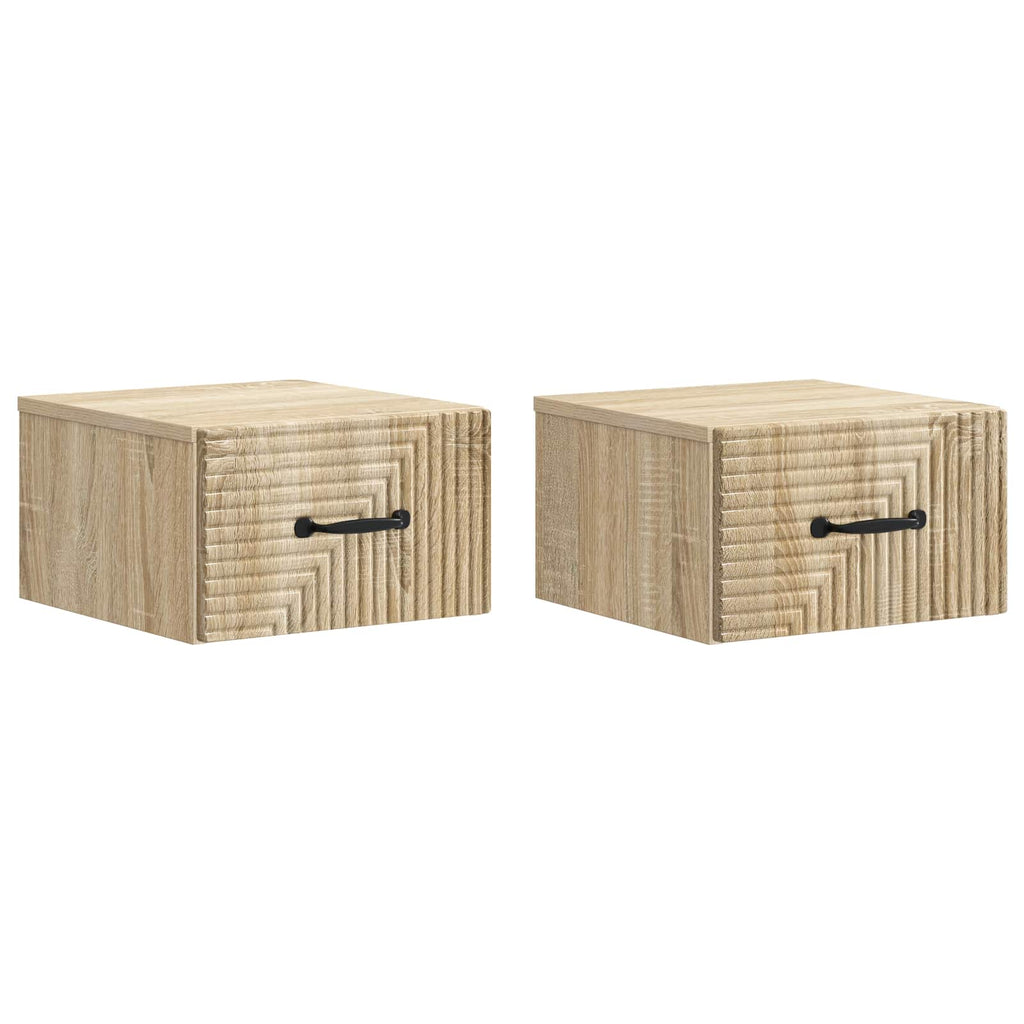 vidaXL Wisząca Szafka Nocna 2 pcs dąb Sonoma 34,5 x 33 x 20 cm
