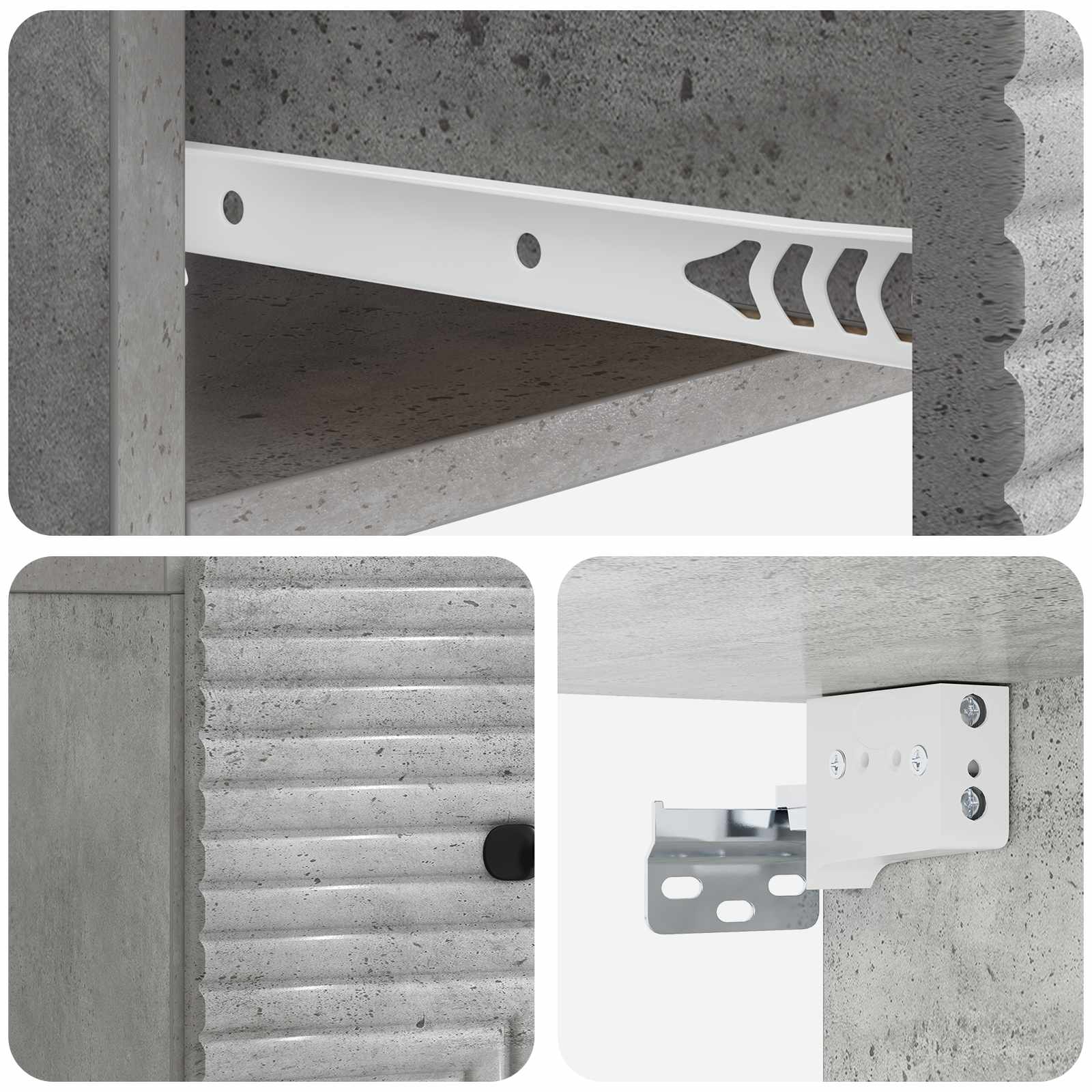 vidaXL Wisząca Szafka Nocna 2 pcs Betonowy szary 34,5 x 33 x 20 cm