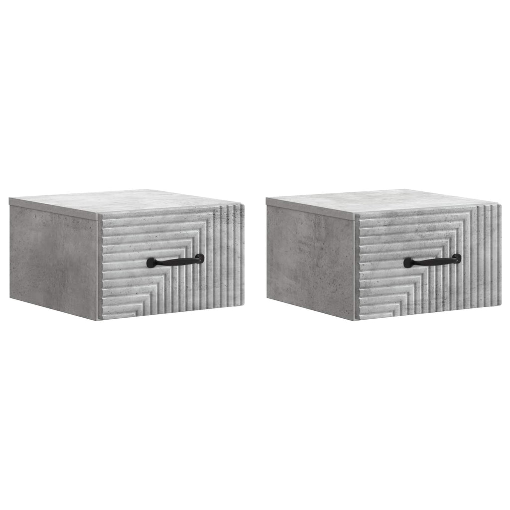 vidaXL Wisząca Szafka Nocna 2 pcs Betonowy szary 34,5 x 33 x 20 cm