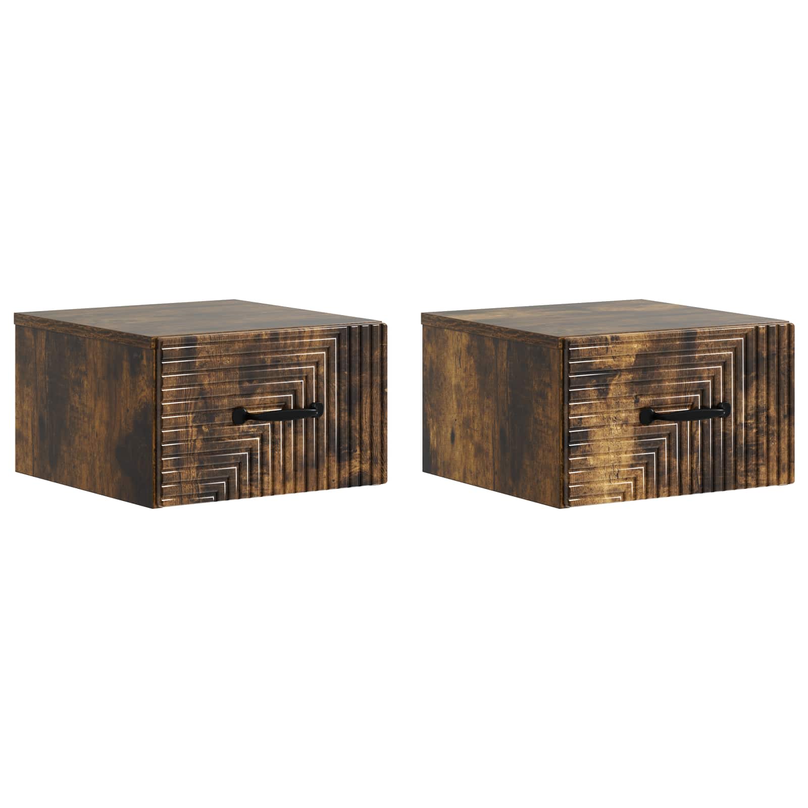 vidaXL Wisząca Szafka Nocna 2 pcs Dąb wędzony 34,5 x 33 x 20 cm