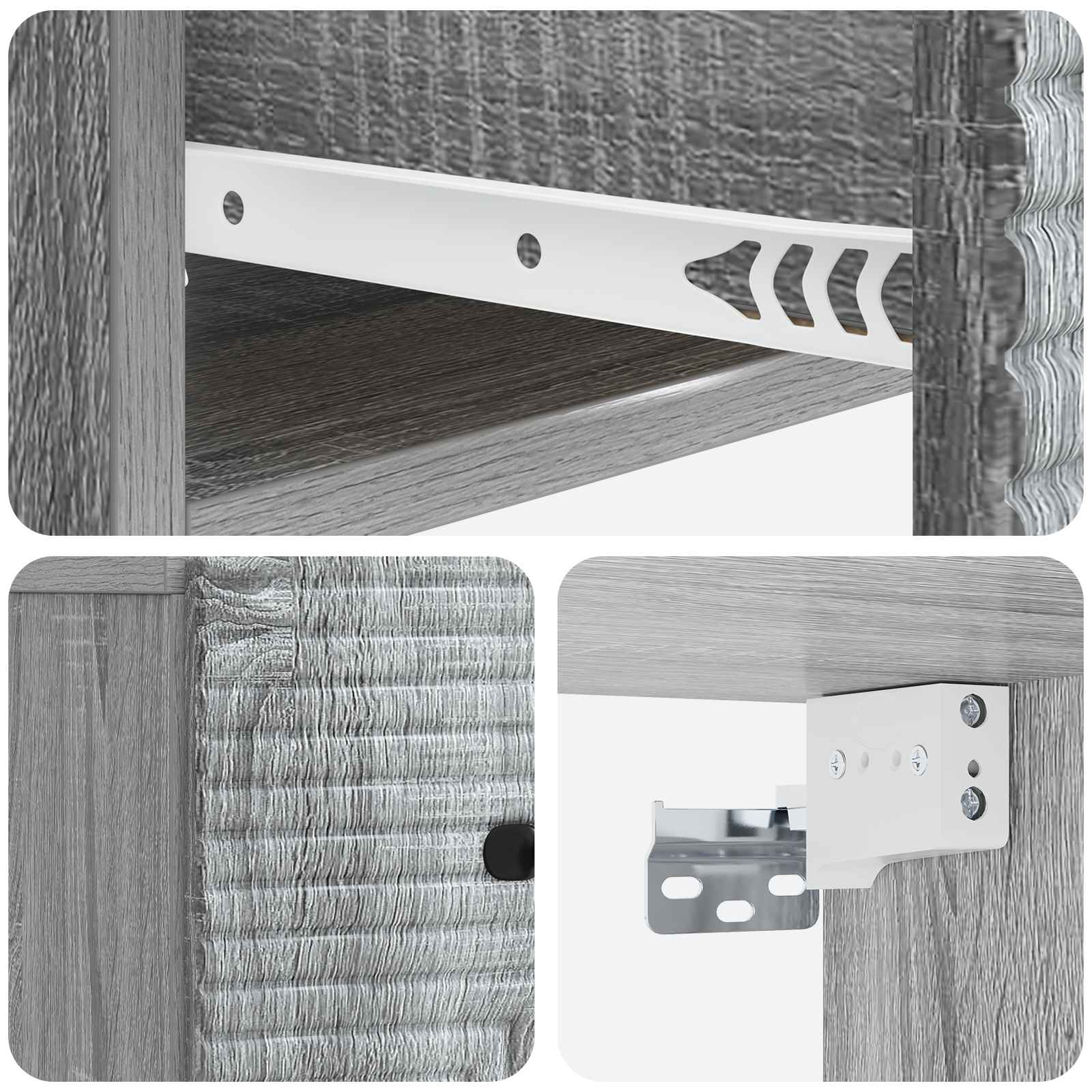 vidaXL Wisząca Szafka Nocna 2 pcs Szary Sonoma 34,5 x 33 x 20 cm