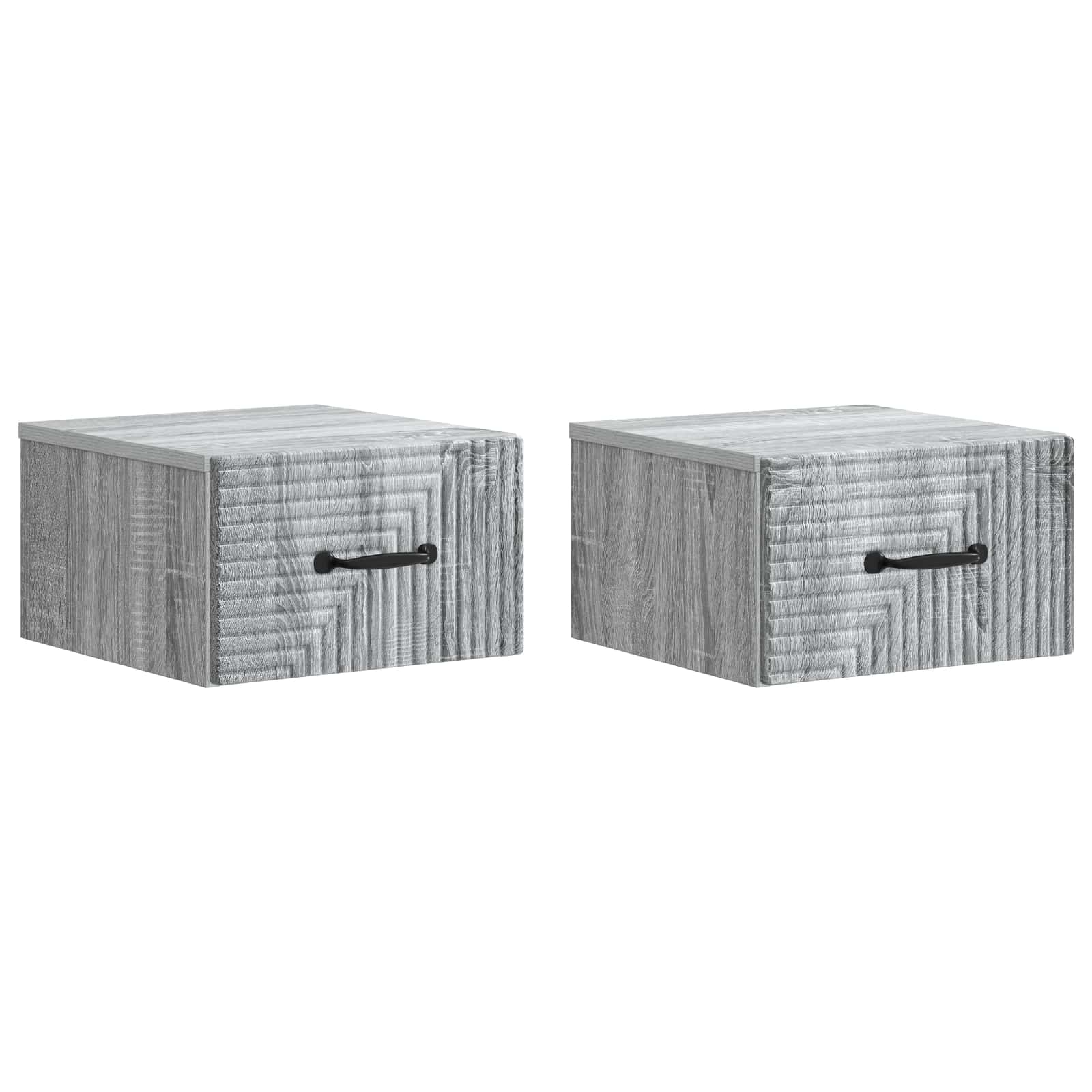vidaXL Wisząca Szafka Nocna 2 pcs Szary Sonoma 34,5 x 33 x 20 cm