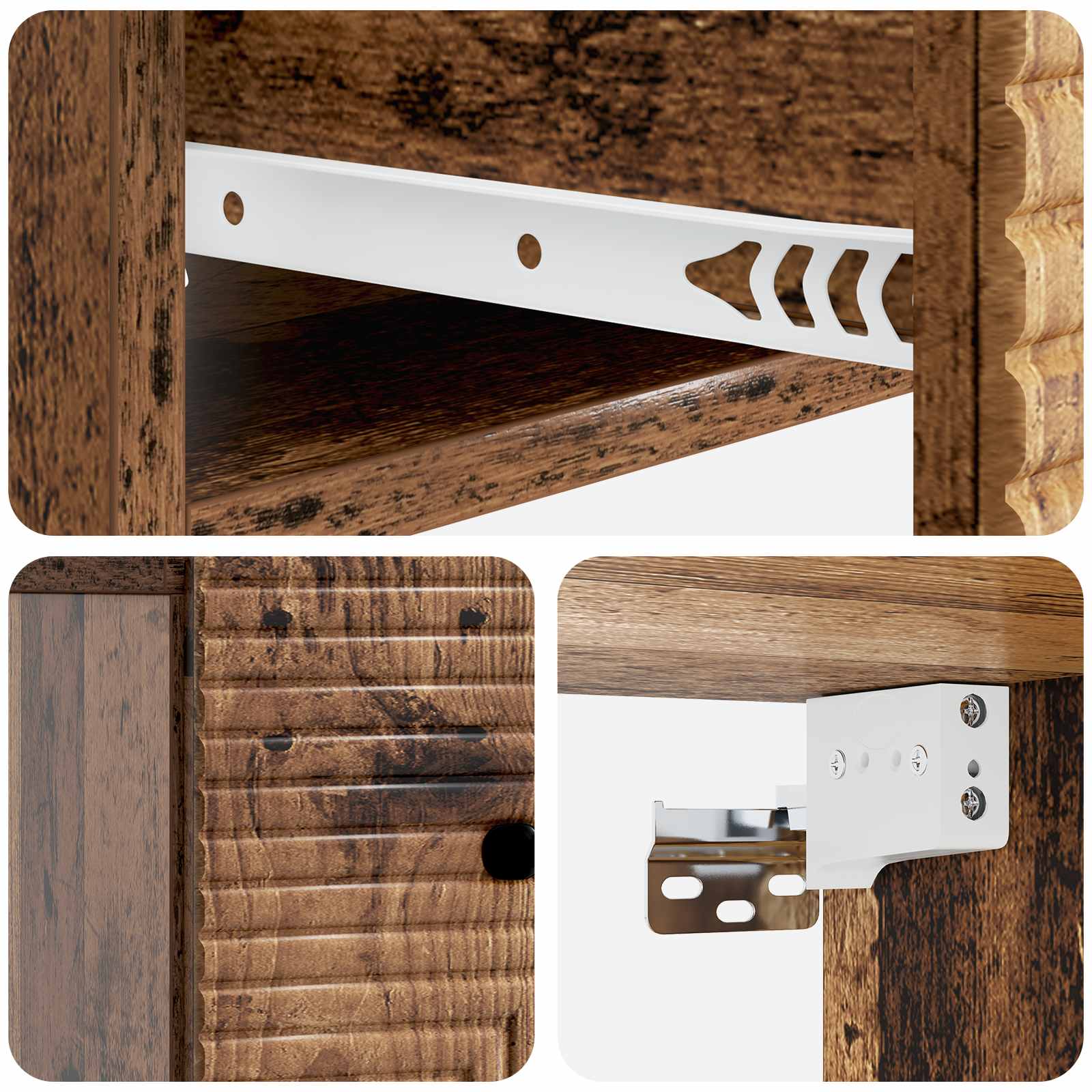 vidaXL Wisząca Szafka Nocna 2 pcs Stare drewno 34,5 x 33 x 20 cm