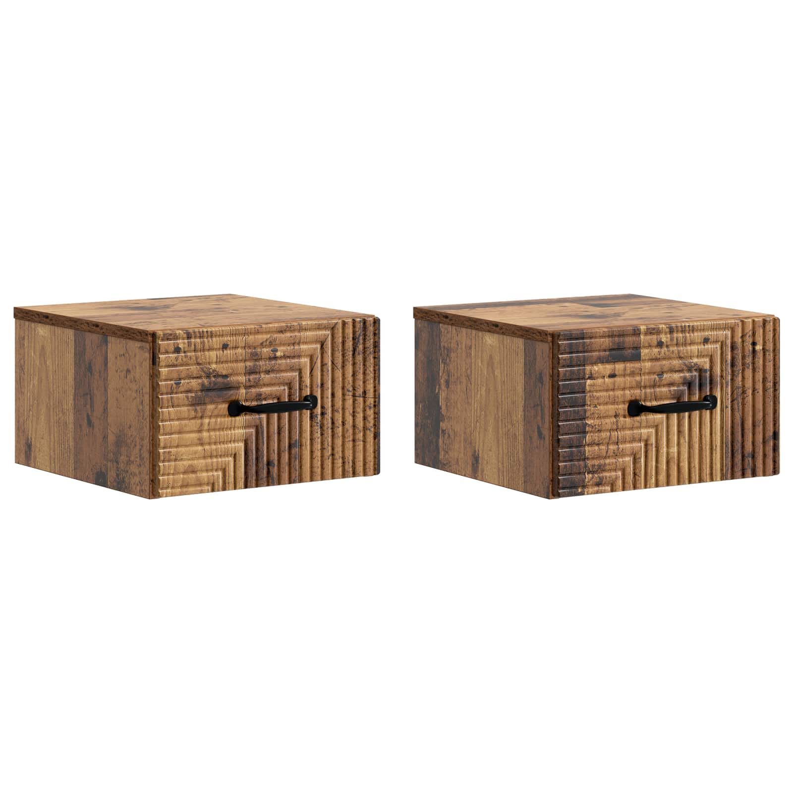 vidaXL Wisząca Szafka Nocna 2 pcs Stare drewno 34,5 x 33 x 20 cm