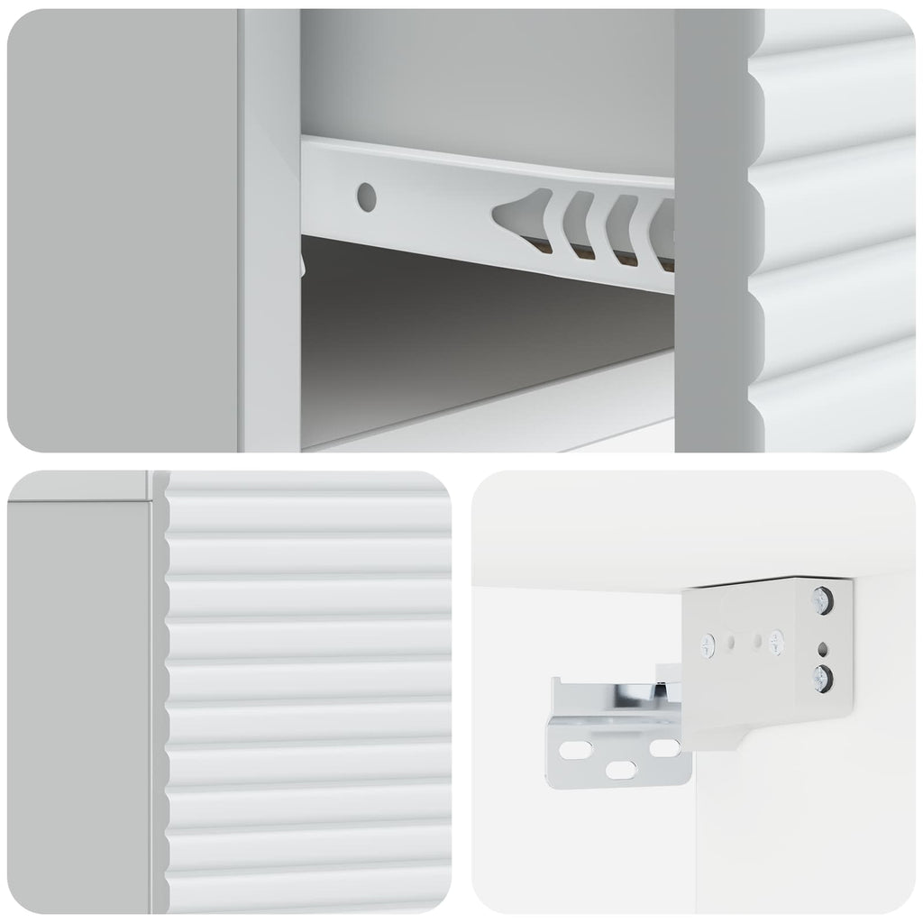 vidaXL Wisząca Szafka Nocna z szufladą 2 pcs Biały 49 x 34,5 x 20 cm