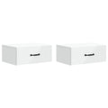 vidaXL Wisząca Szafka Nocna z szufladą 2 pcs Biały 49 x 34,5 x 20 cm