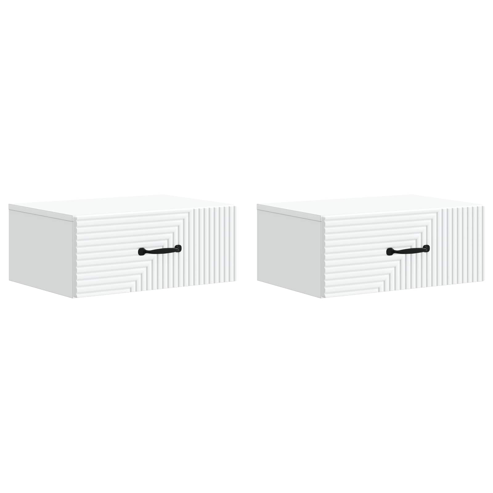 vidaXL Wisząca Szafka Nocna z szufladą 2 pcs Biały 49 x 34,5 x 20 cm