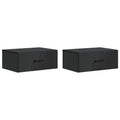 vidaXL Wisząca Szafka Nocna z szufladą 2 pcs Czarny 49 x 34,5 x 20 cm