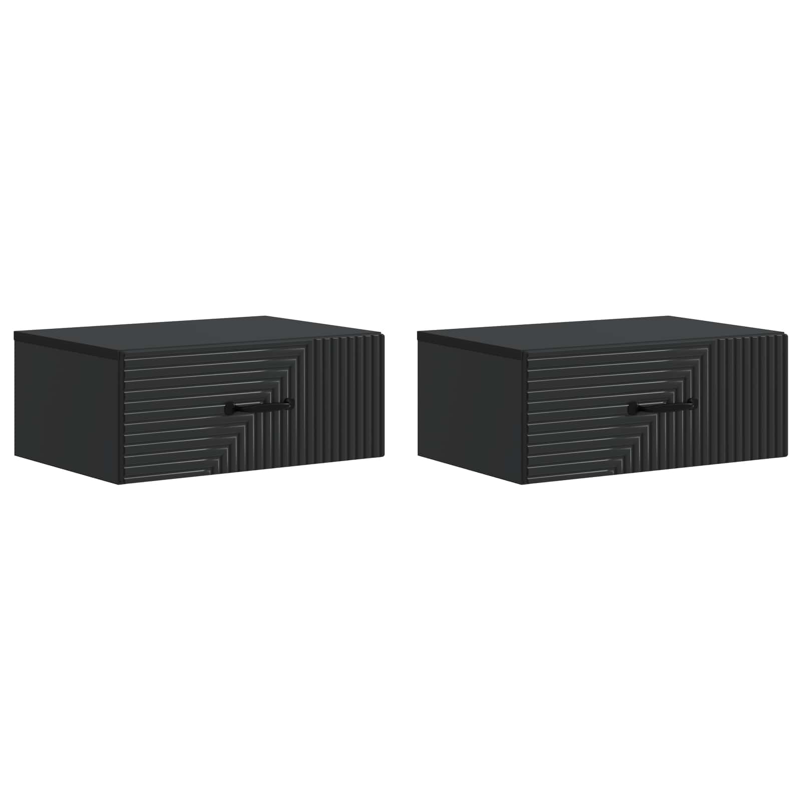 vidaXL Wisząca Szafka Nocna z szufladą 2 pcs Czarny 49 x 34,5 x 20 cm