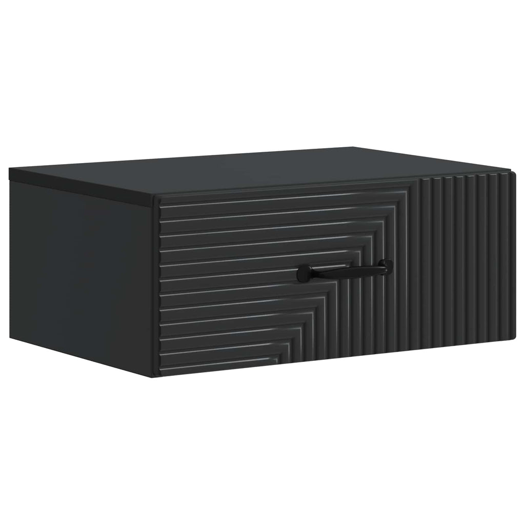 vidaXL Wisząca Szafka Nocna z szufladą 2 pcs Czarny 49 x 34,5 x 20 cm