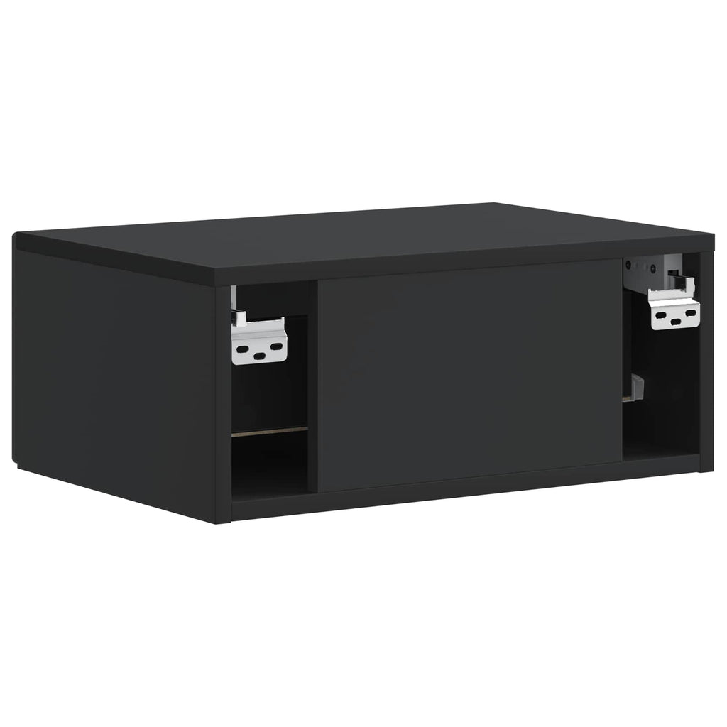 vidaXL Wisząca Szafka Nocna z szufladą 2 pcs Czarny 49 x 34,5 x 20 cm