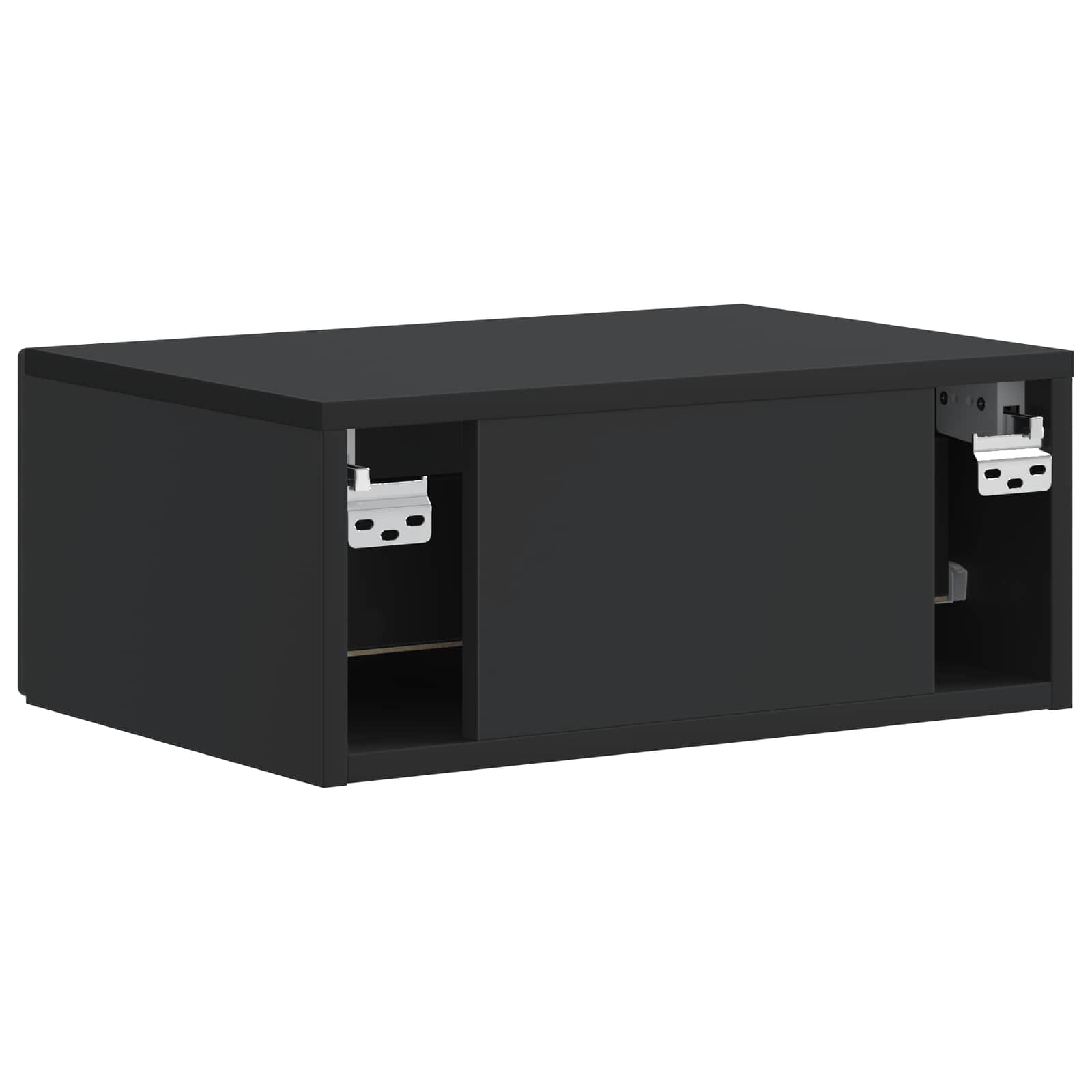 vidaXL Wisząca Szafka Nocna z szufladą 2 pcs Czarny 49 x 34,5 x 20 cm