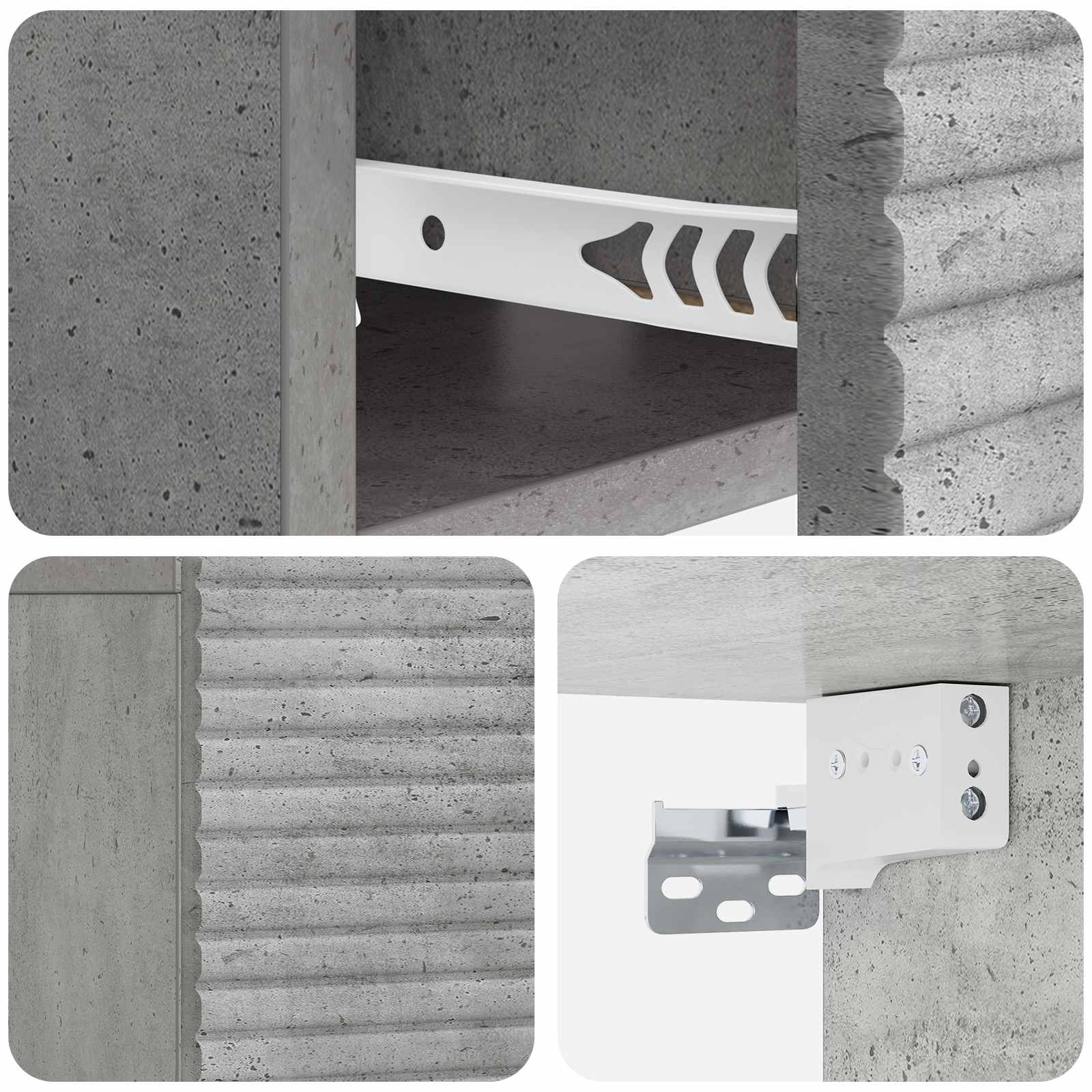 vidaXL Wisząca Szafka Nocna Betonowy szary 49 x 34,5 x 20 cm