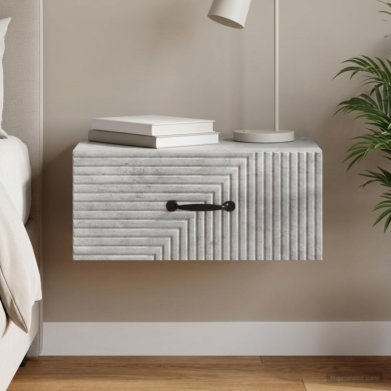 vidaXL Wisząca Szafka Nocna Betonowy szary 49 x 34,5 x 20 cm