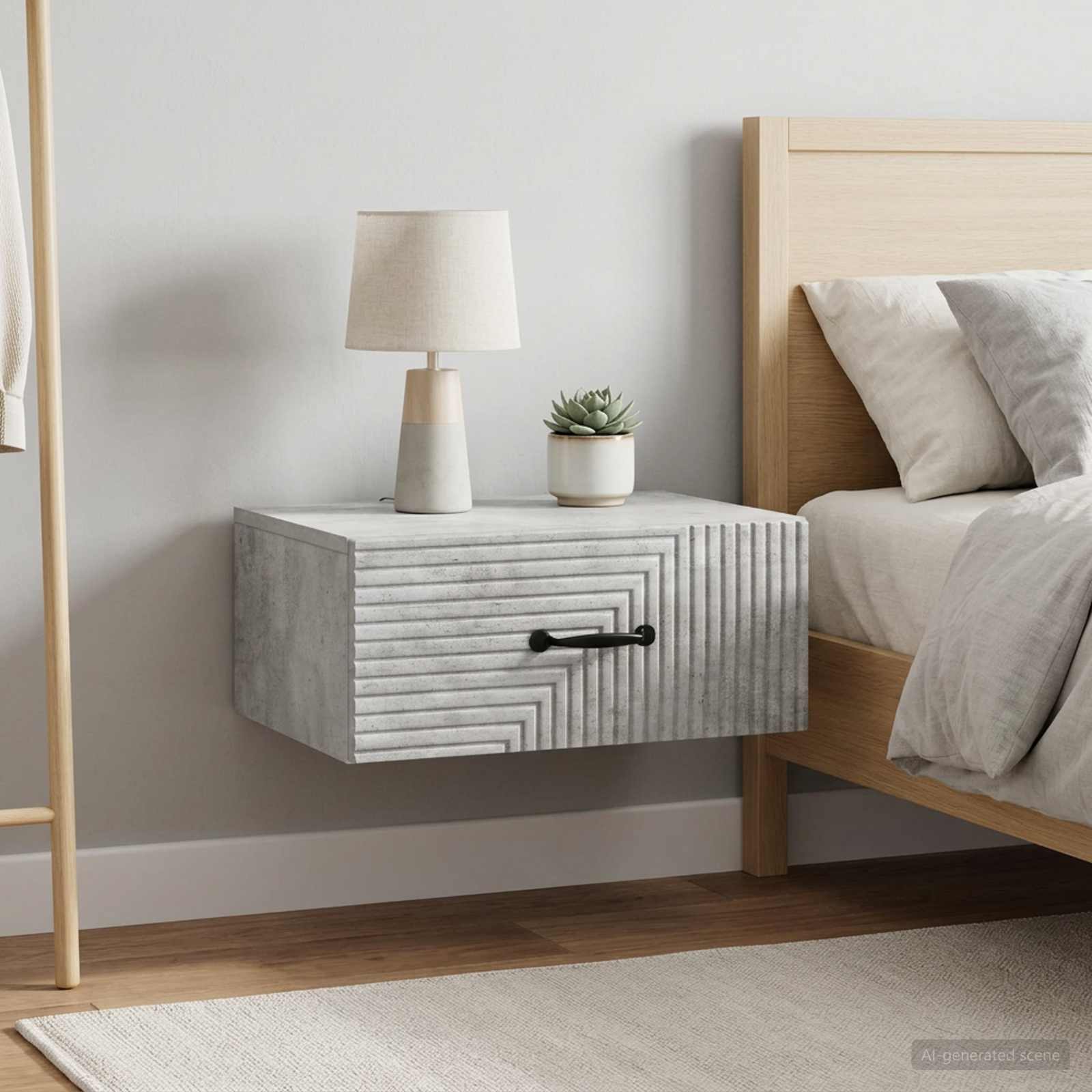 vidaXL Wisząca Szafka Nocna 2 szt. Betonowy szary 49 x 34,5 x 20 cm