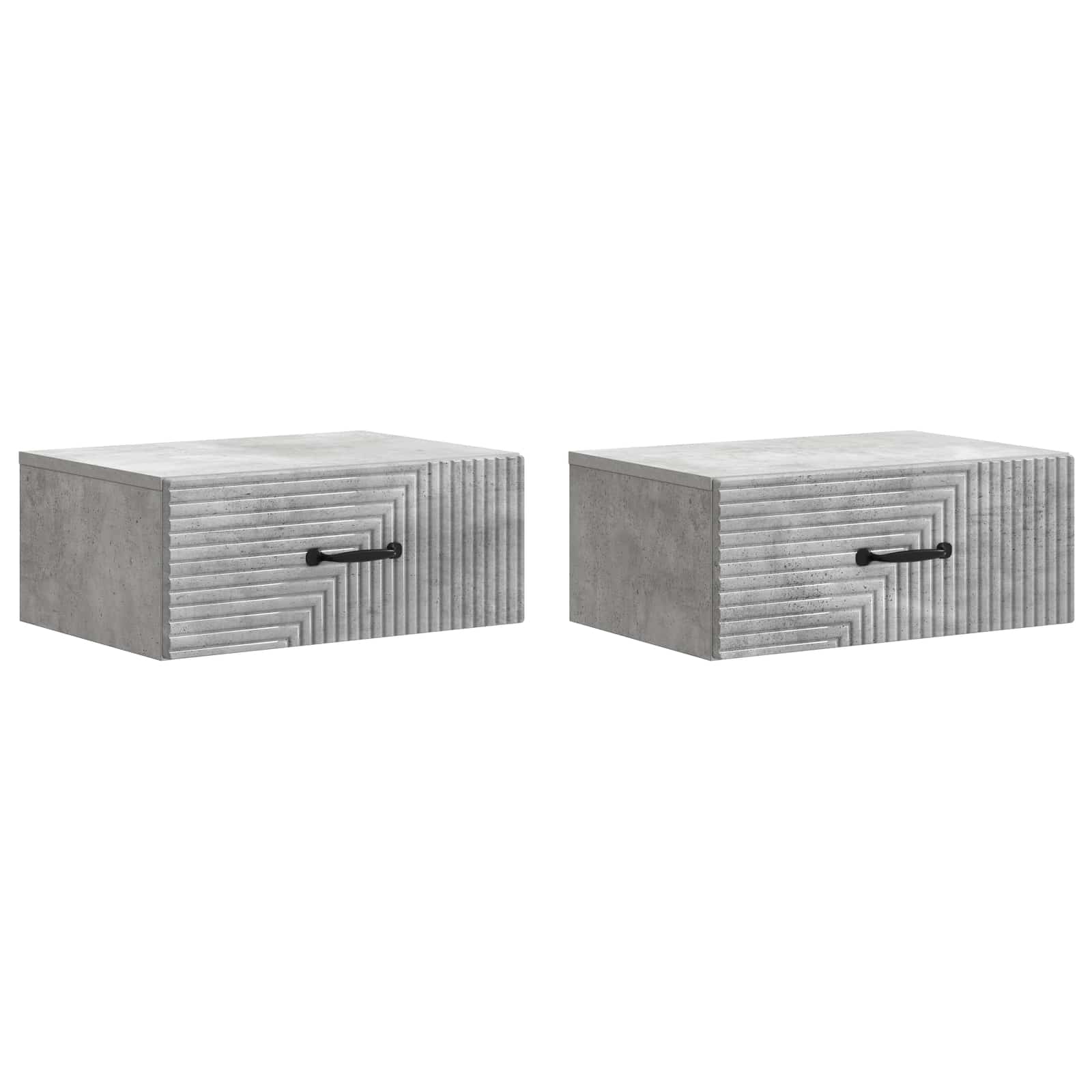 vidaXL Wisząca Szafka Nocna 2 pcs Betonowy szary 49 x 34,5 x 20 cm