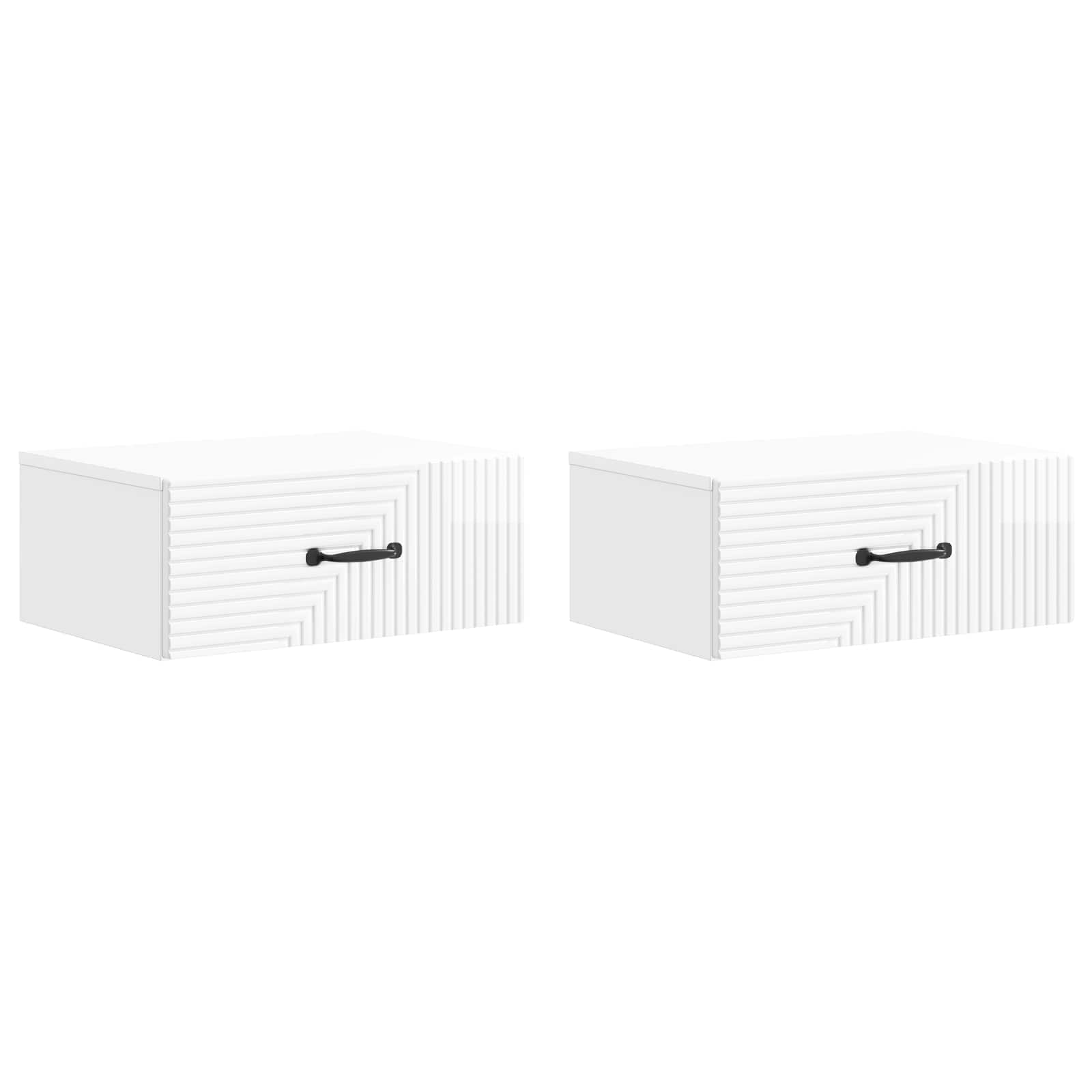 vidaXL Wisząca Szafka Nocna z szufladą 2 pcs Biały wysoki połysk