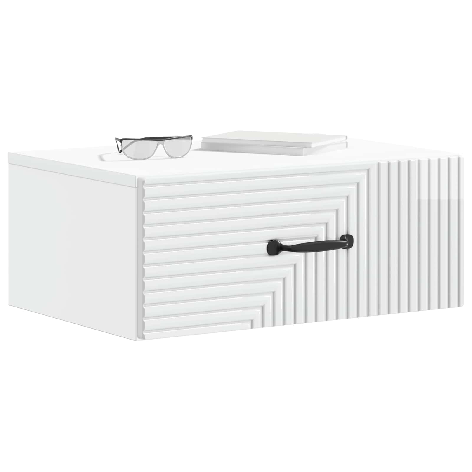 vidaXL Wisząca Szafka Nocna z szufladą 2 pcs Biały wysoki połysk