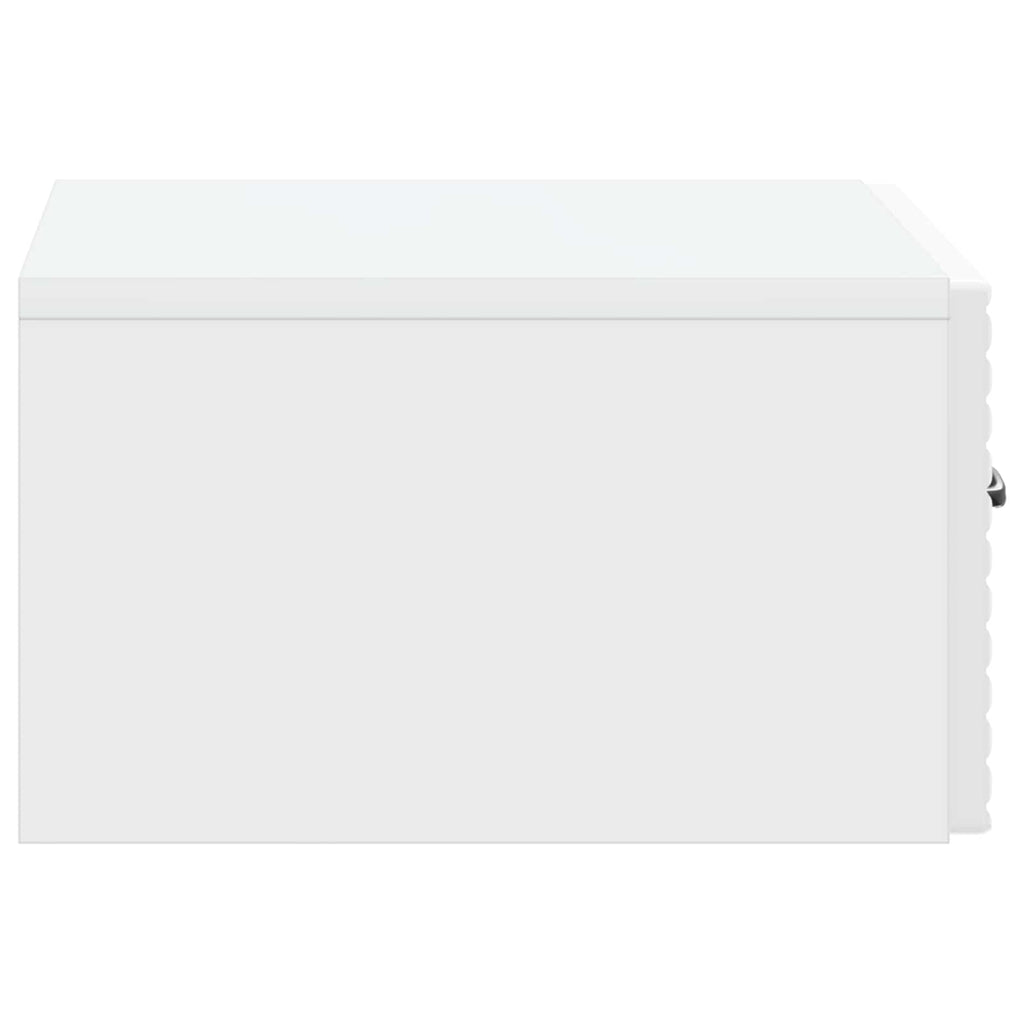vidaXL Wisząca Szafka Nocna z szufladą 2 pcs Biały wysoki połysk
