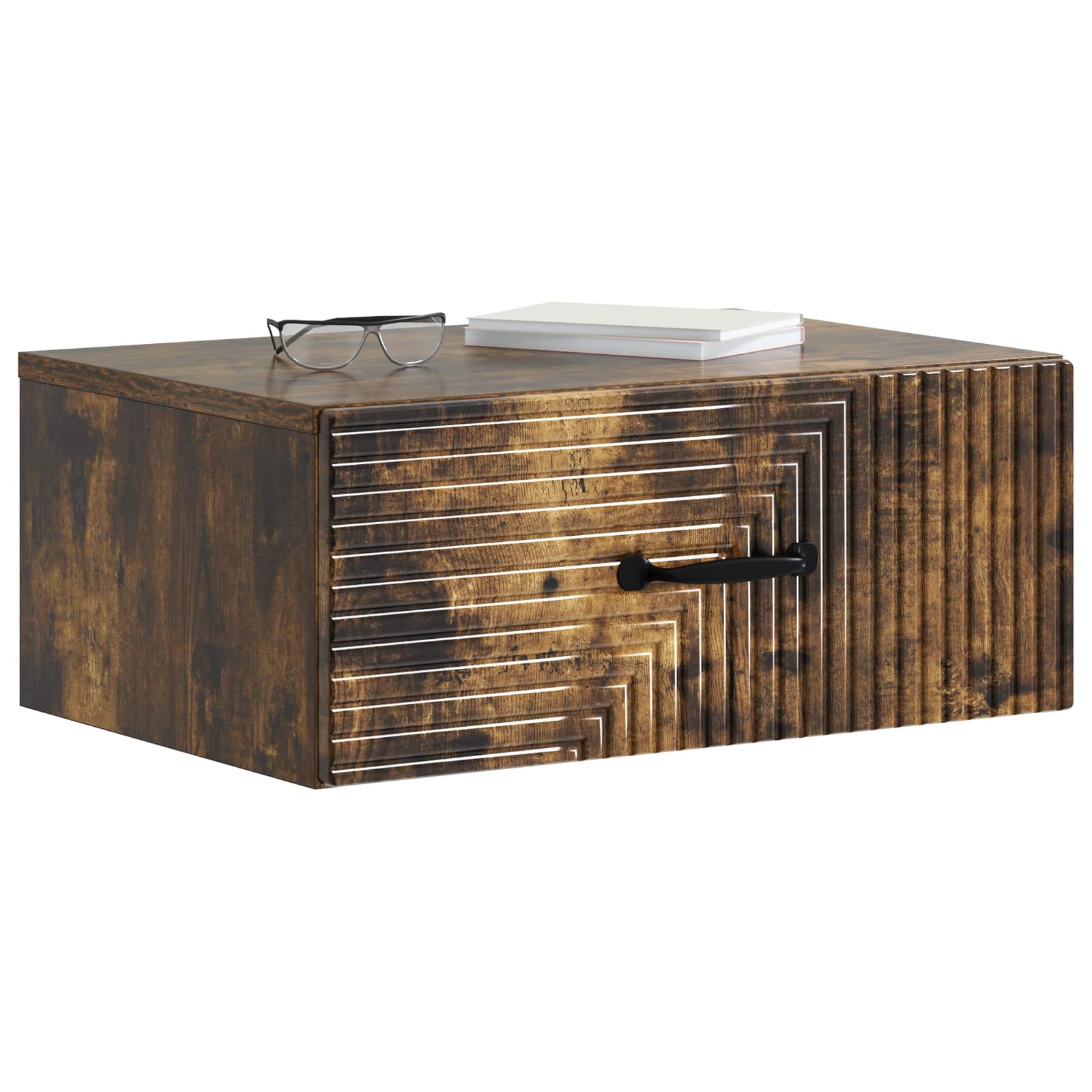 vidaXL Wisząca Szafka Nocna z szufladą Dąb wędzony 49 x 34,5 x 20 cm