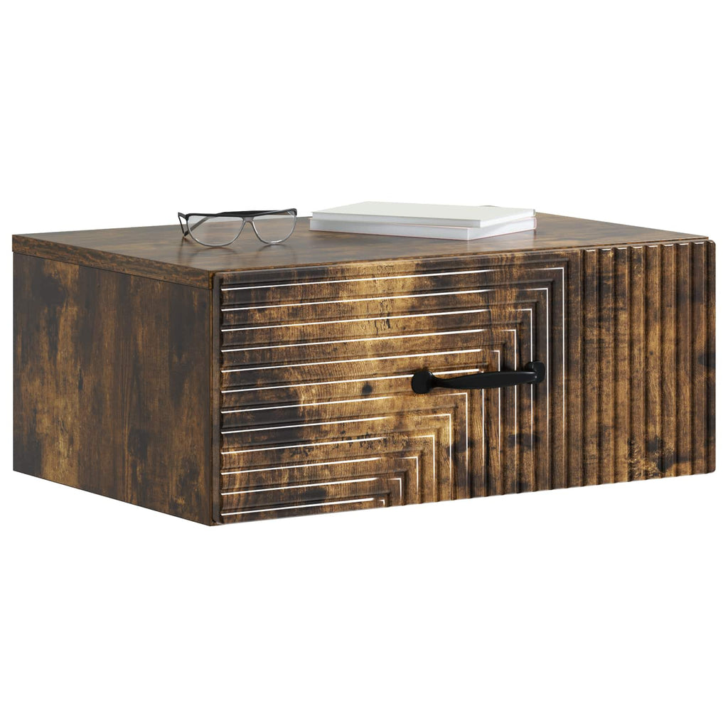 vidaXL Wisząca Szafka Nocna z szufladą Dąb wędzony 49 x 34,5 x 20 cm