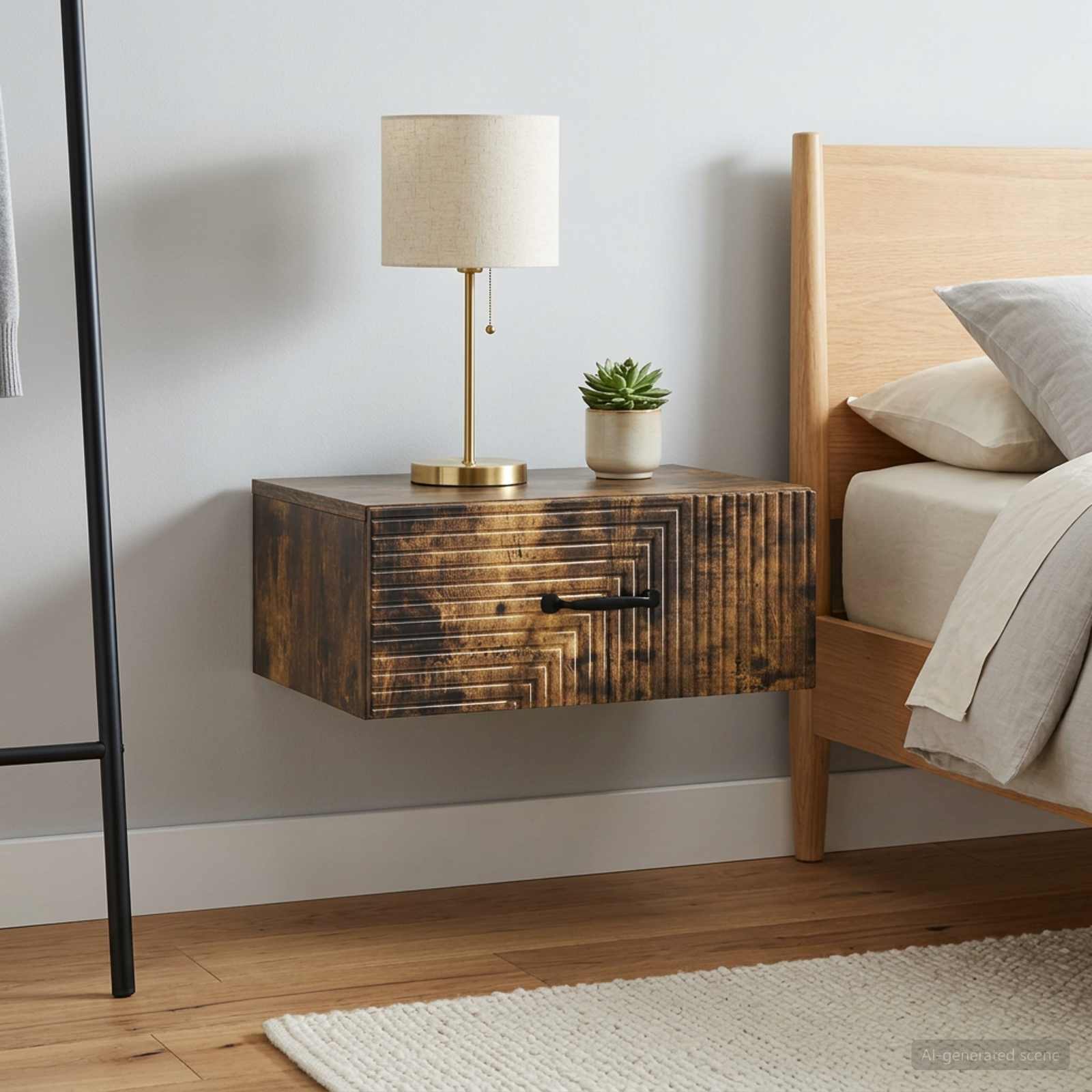 vidaXL Wisząca Szafka Nocna 2 szt. Dąb wędzony 49 x 34,5 x 20 cm