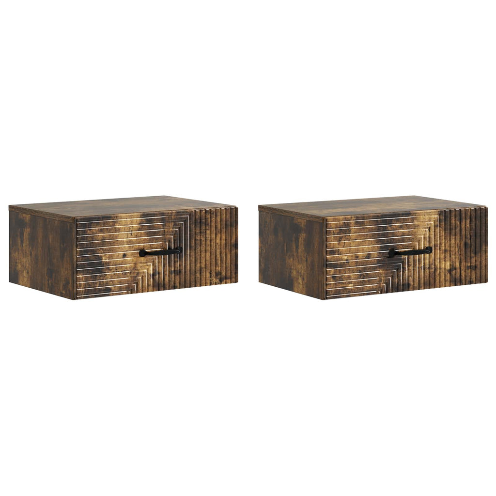 vidaXL Wisząca Szafka Nocna 2 pcs Dąb wędzony 49 x 34,5 x 20 cm