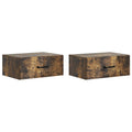 vidaXL Wisząca Szafka Nocna 2 pcs Dąb wędzony 49 x 34,5 x 20 cm
