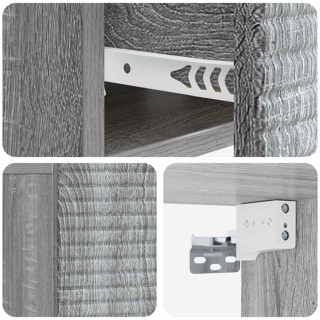 vidaXL Wisząca Szafka Nocna 2 pcs Szary Sonoma 49 x 34,5 x 20 cm