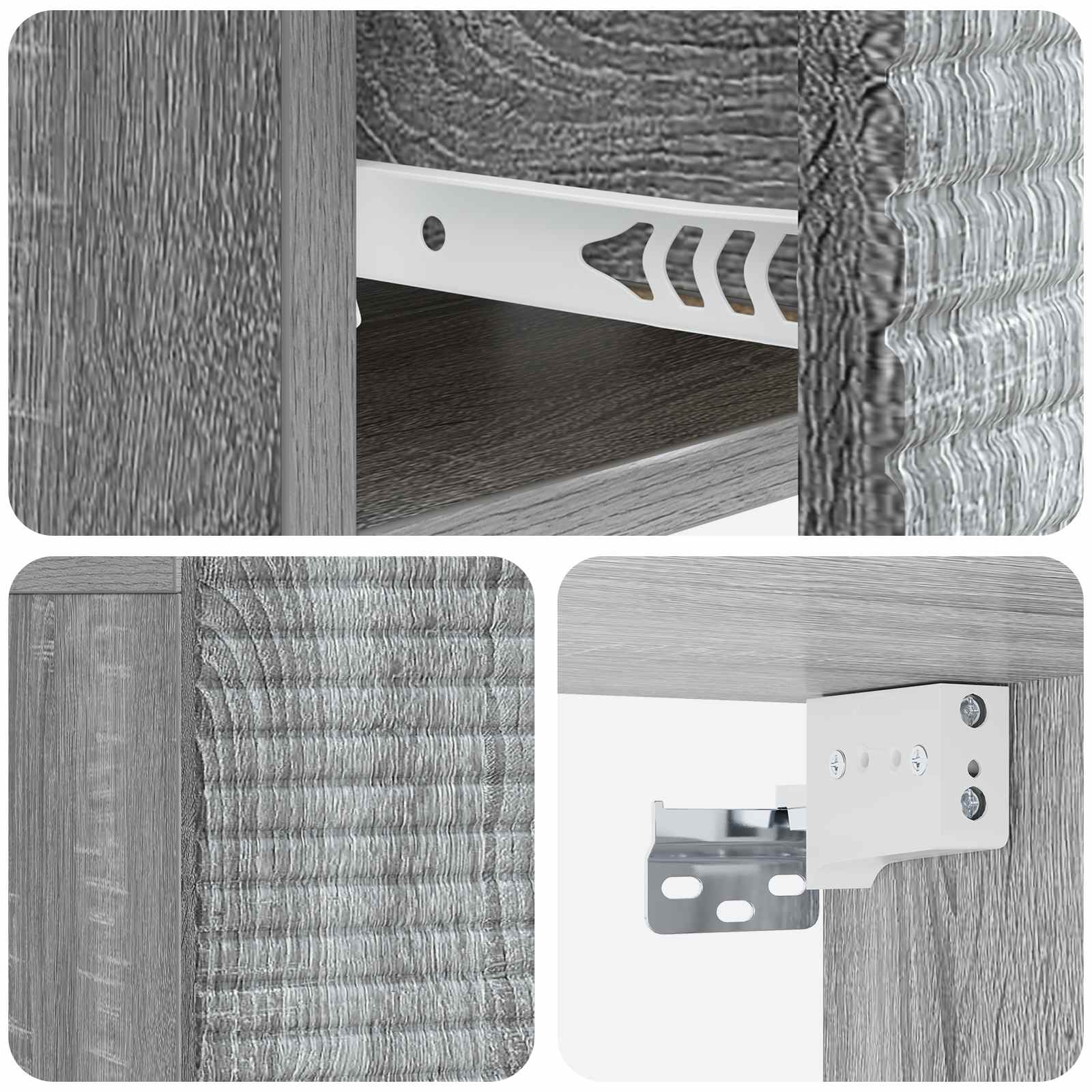 vidaXL Wisząca Szafka Nocna 2 pcs Szary Sonoma 49 x 34,5 x 20 cm