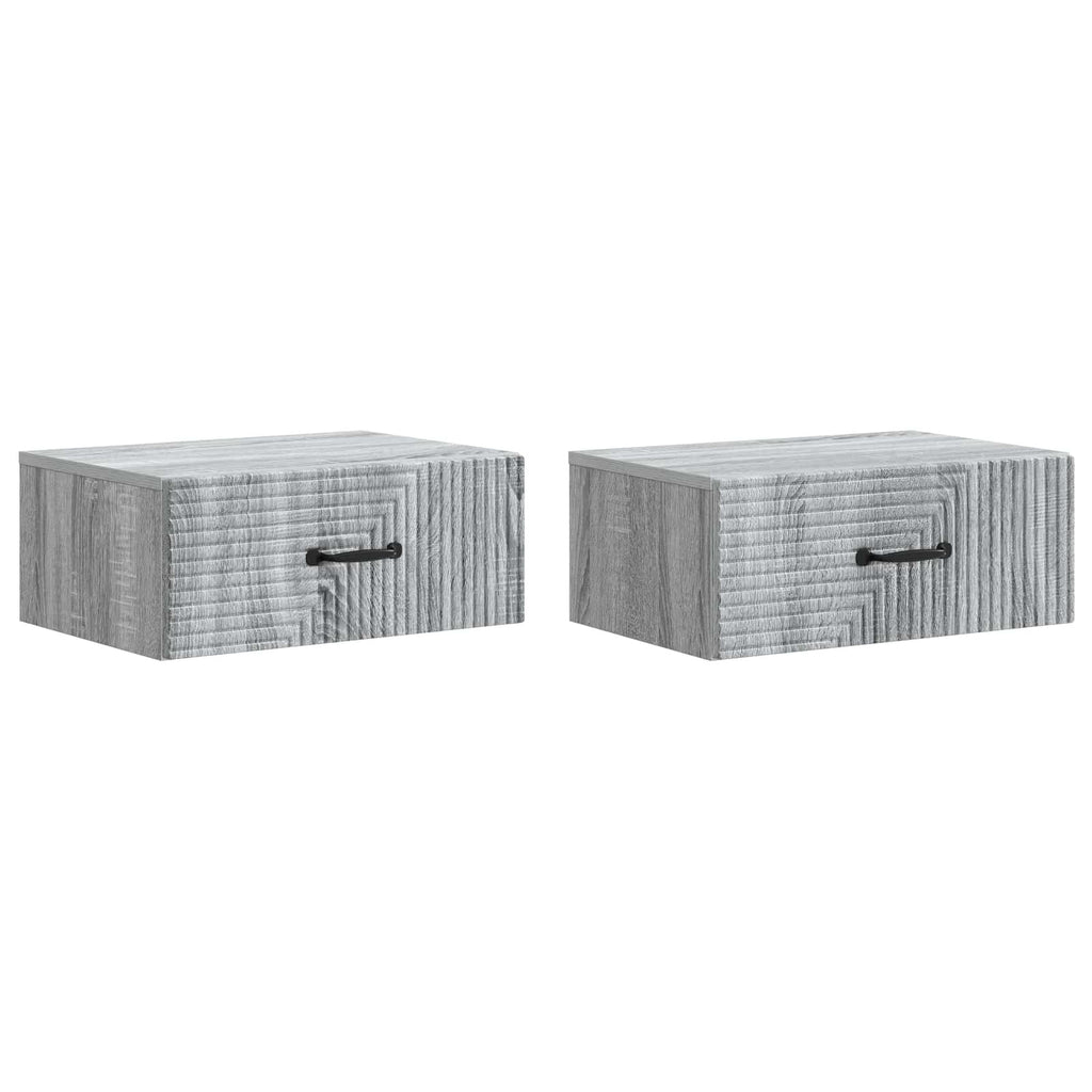 vidaXL Wisząca Szafka Nocna 2 pcs Szary Sonoma 49 x 34,5 x 20 cm