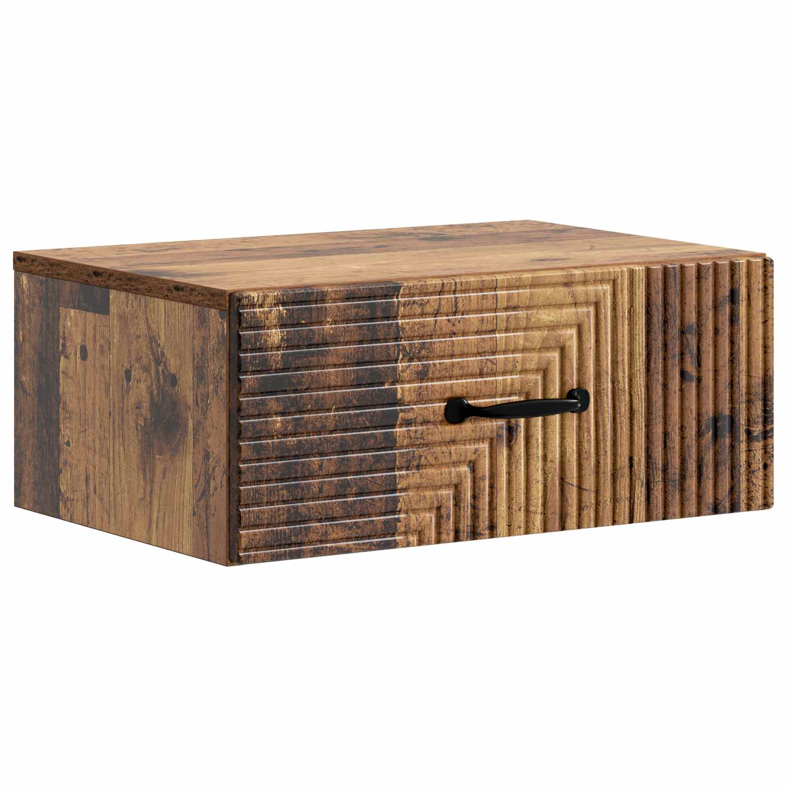 vidaXL Wisząca Szafka Nocna z szufladą Stare drewno 49 x 34,5 x 20 cm