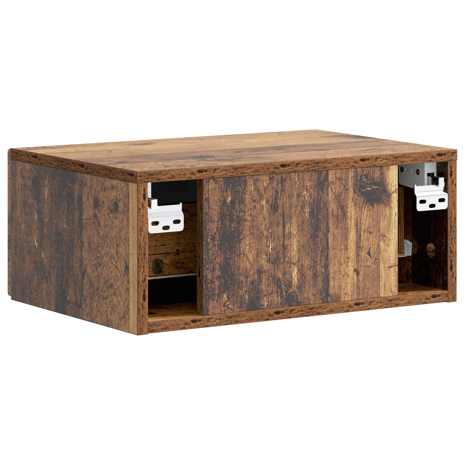 vidaXL Wisząca Szafka Nocna z szufladą Stare drewno 49 x 34,5 x 20 cm