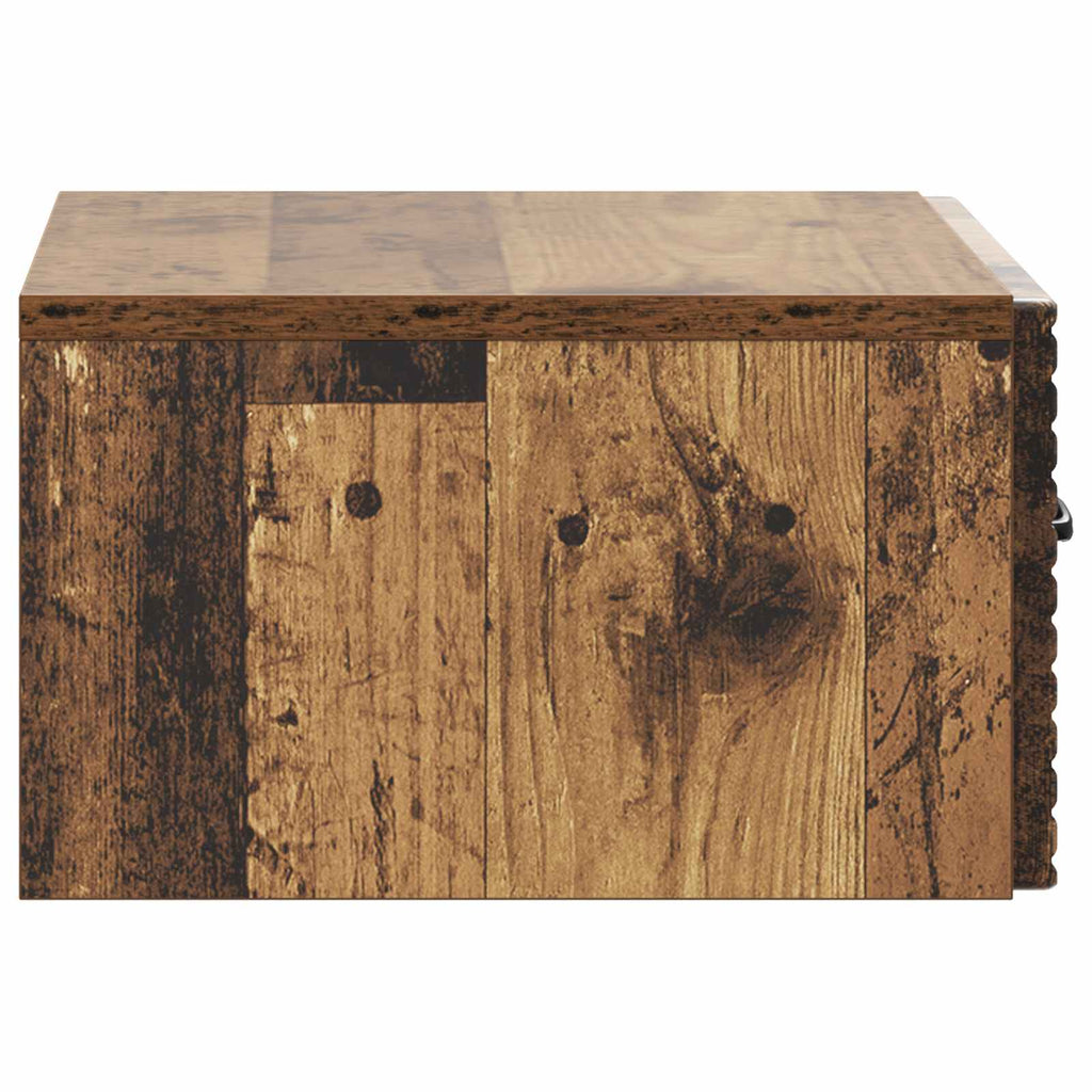vidaXL Wisząca Szafka Nocna z szufladą Stare drewno 49 x 34,5 x 20 cm