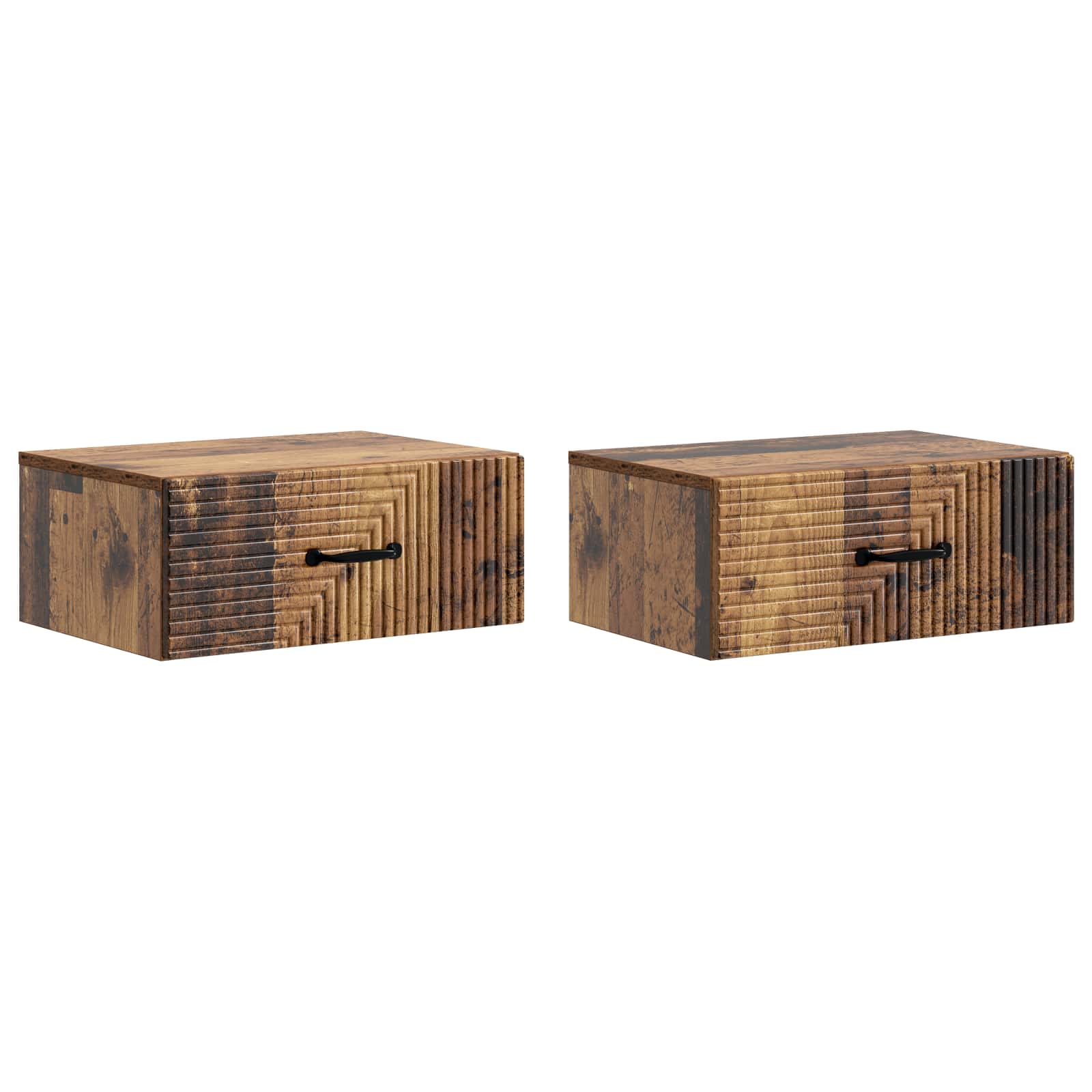 vidaXL Wisząca Szafka Nocna 2 pcs Stare drewno 49 x 34,5 x 20 cm