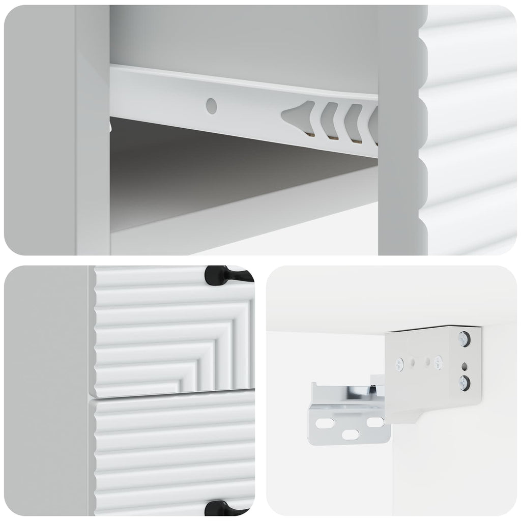 vidaXL Wisząca Szafka Nocna z szufladą 2 pcs Biały 34,5 x 33 x 40 cm