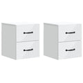 vidaXL Wisząca Szafka Nocna z szufladą 2 pcs Biały 34,5 x 33 x 40 cm