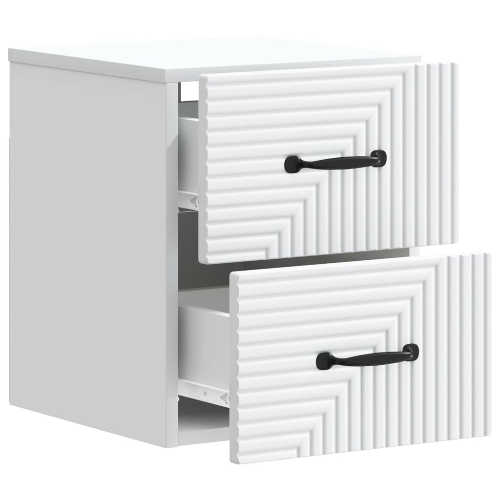 vidaXL Wisząca Szafka Nocna z szufladą 2 pcs Biały 34,5 x 33 x 40 cm