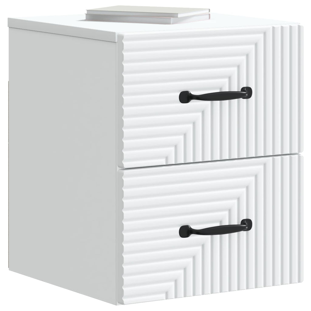 vidaXL Wisząca Szafka Nocna z szufladą 2 pcs Biały 34,5 x 33 x 40 cm