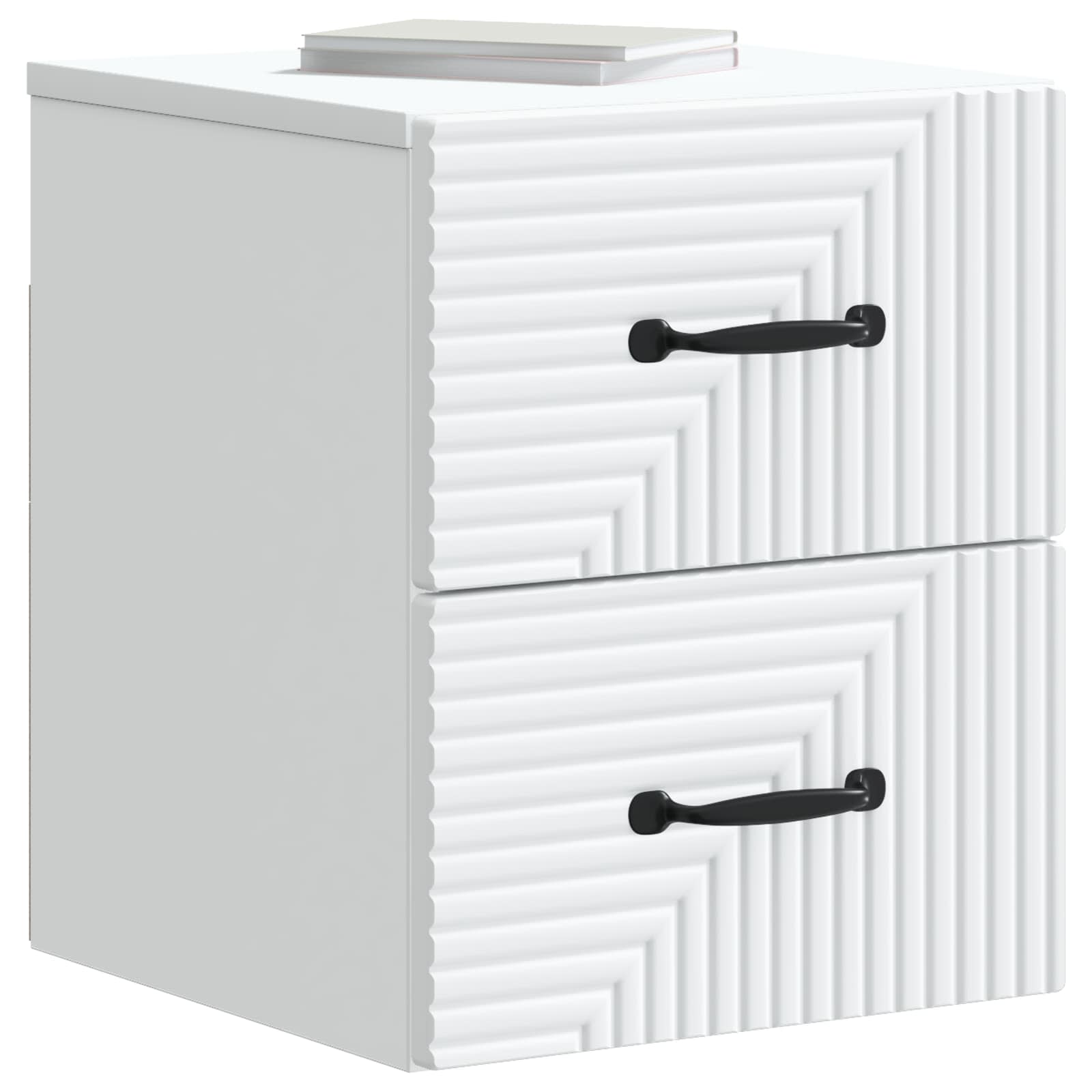 vidaXL Wisząca Szafka Nocna z szufladą 2 pcs Biały 34,5 x 33 x 40 cm