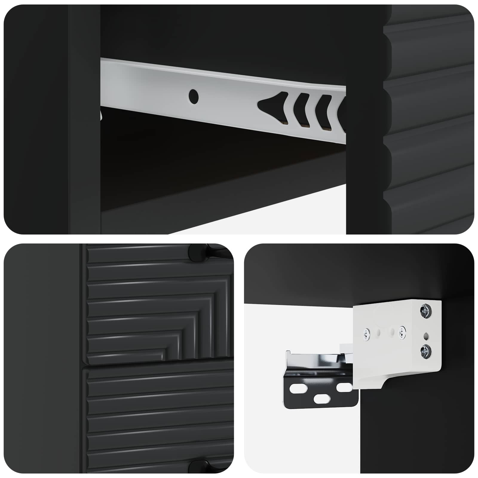 vidaXL Wisząca Szafka Nocna z szufladą 2 pcs Czarny 34,5 x 33 x 40 cm