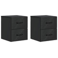 vidaXL Wisząca Szafka Nocna z szufladą 2 pcs Czarny 34,5 x 33 x 40 cm