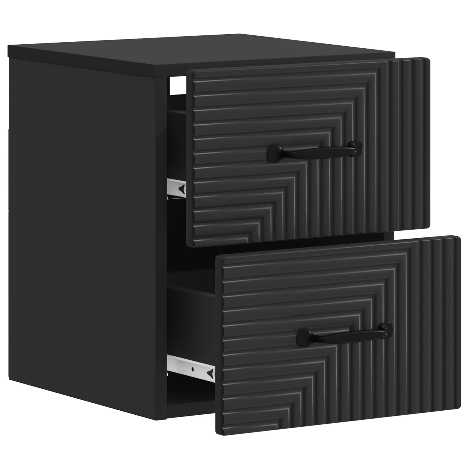 vidaXL Wisząca Szafka Nocna z szufladą 2 pcs Czarny 34,5 x 33 x 40 cm