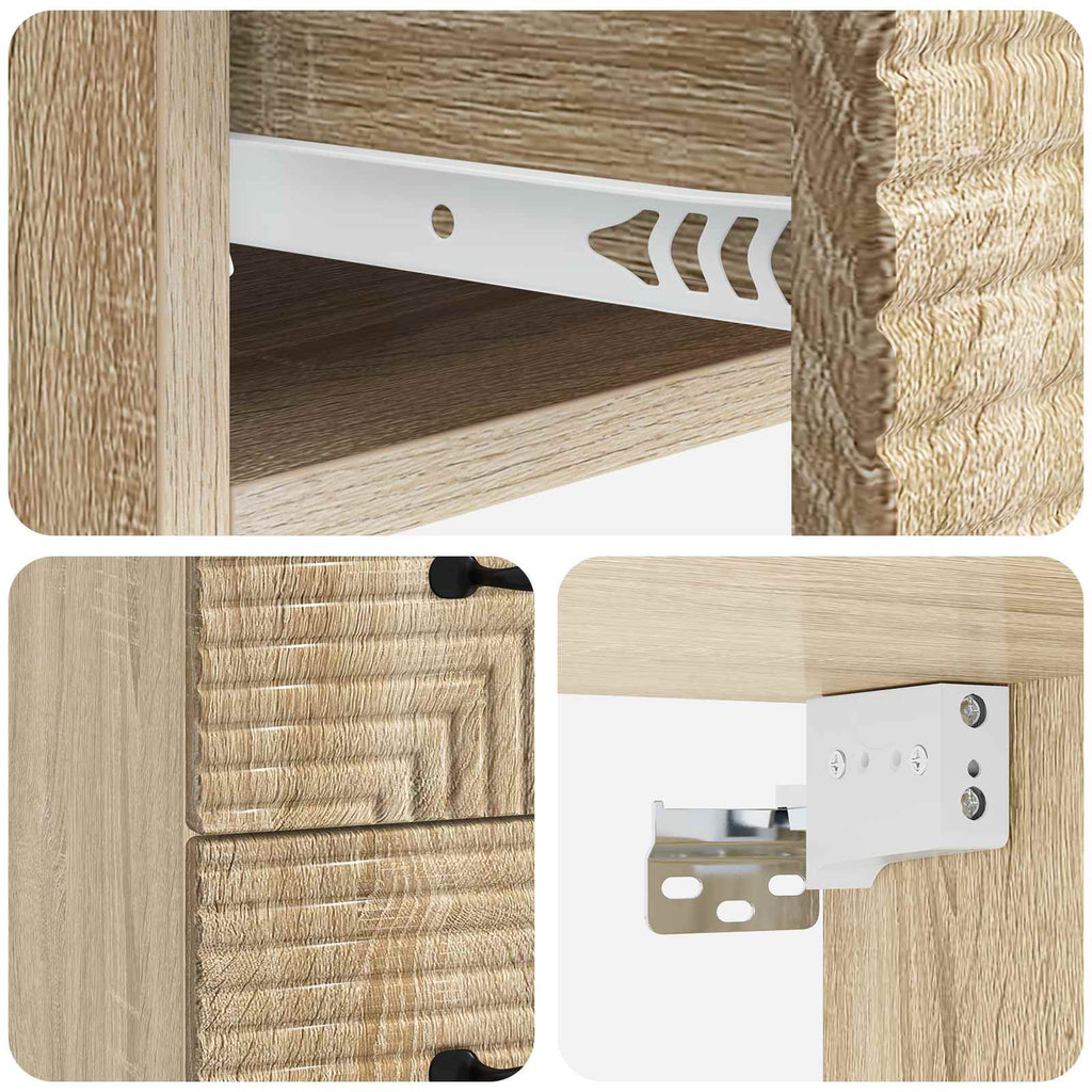 vidaXL Wisząca Szafka Nocna 2 pcs dąb Sonoma 34,5 x 33 x 40 cm