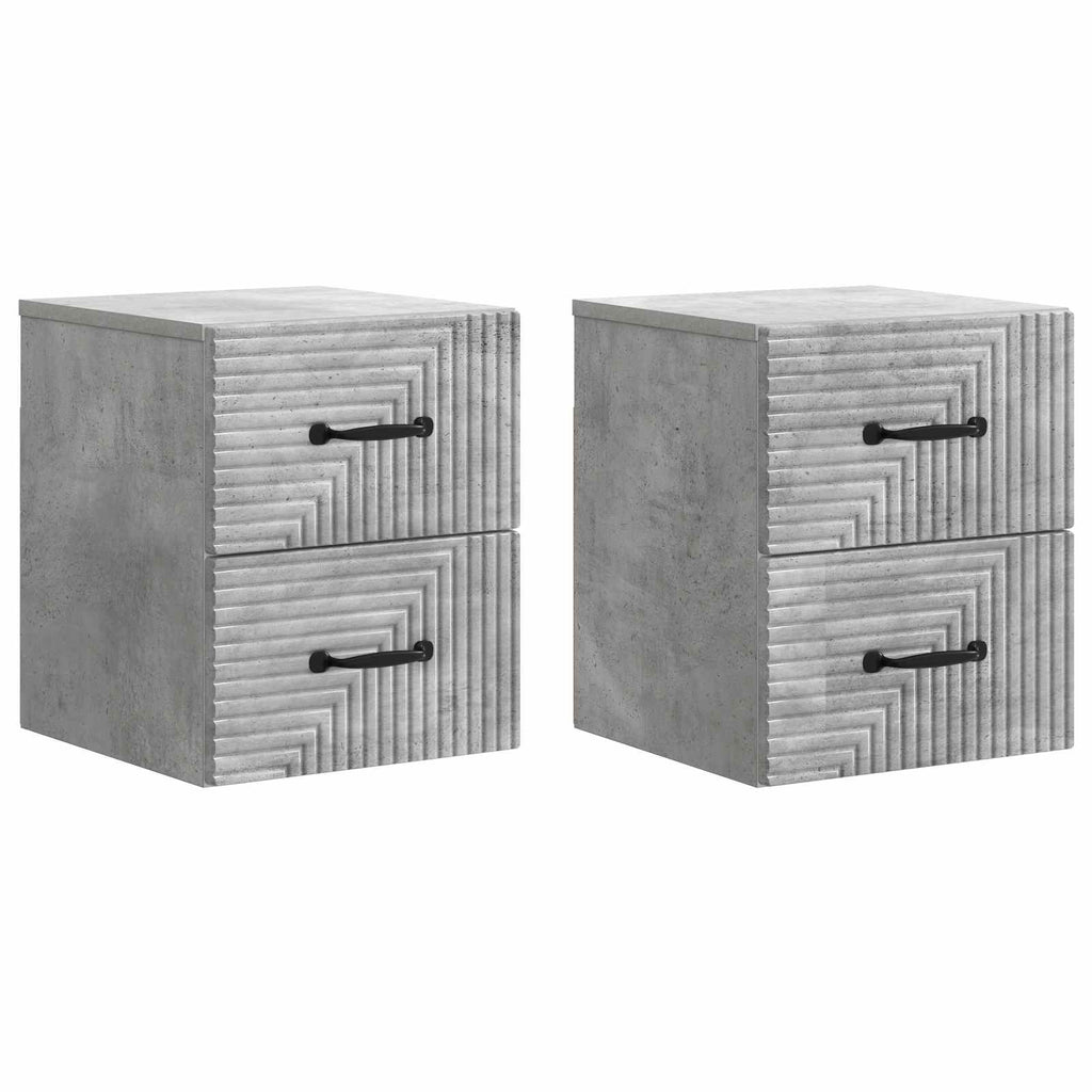 vidaXL Wisząca Szafka Nocna 2 pcs Betonowy szary 34,5 x 33 x 40 cm