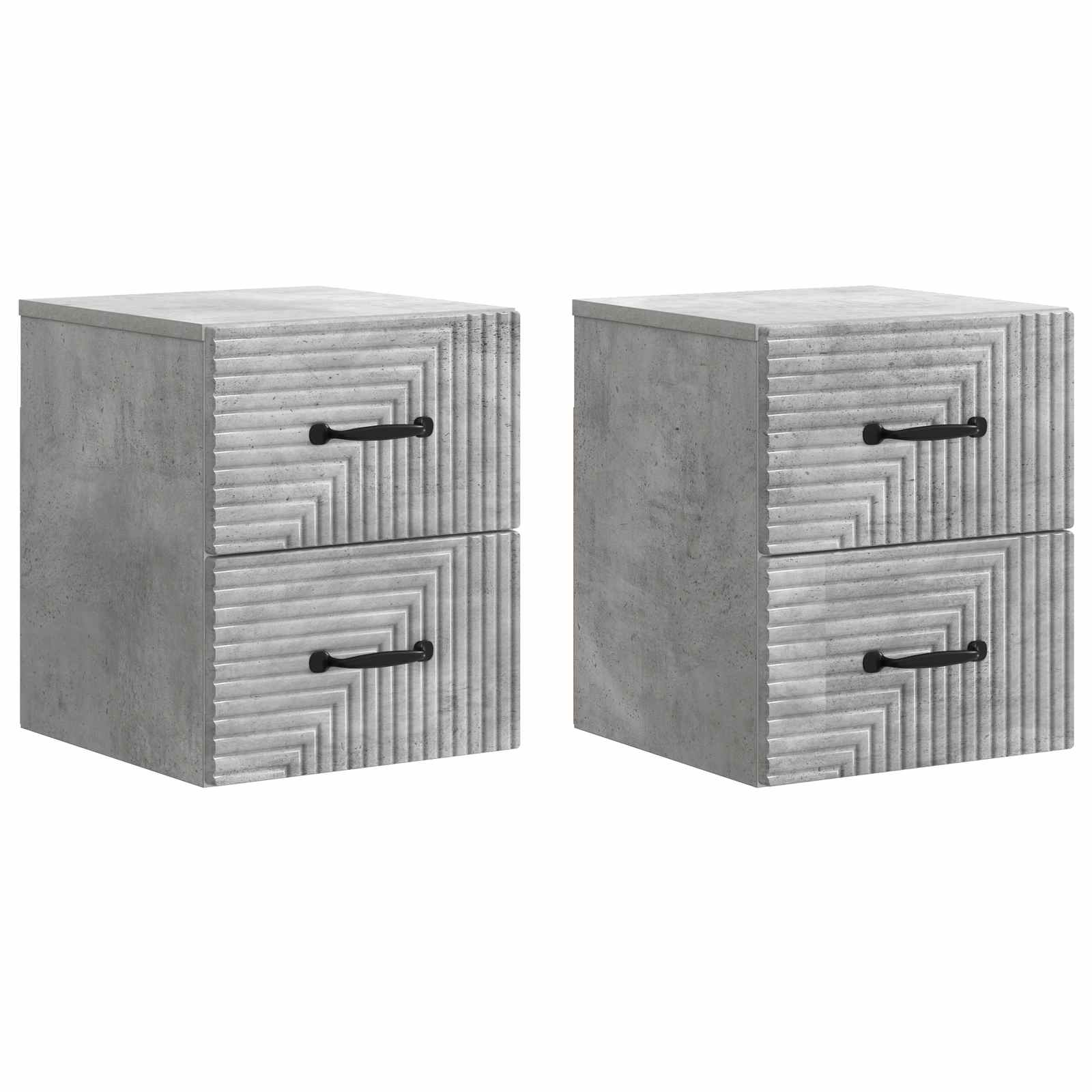 vidaXL Wisząca Szafka Nocna 2 pcs Betonowy szary 34,5 x 33 x 40 cm